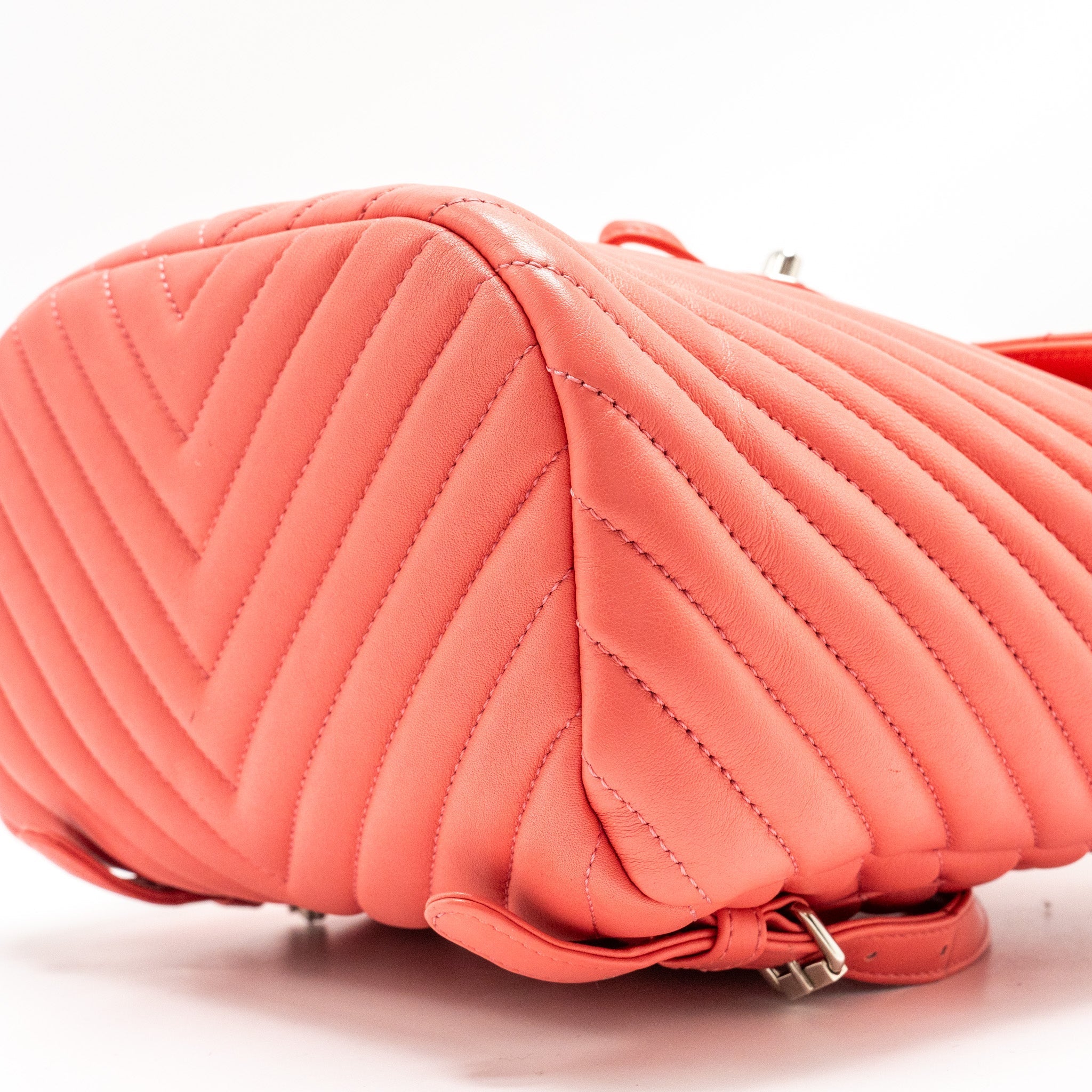 CHANEL SMALL URBAN SPIRIT BACKPACK CHEVRON CALFSKIN PINK SHW
