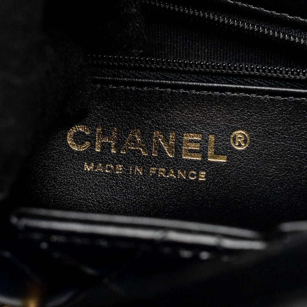 CHANEL MINI KELLY SHOPPING TOTE BAG CALFSKIN BLACK GHW (MICROCHIP)