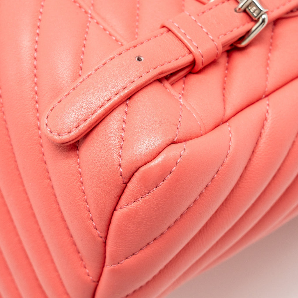 CHANEL SMALL URBAN SPIRIT BACKPACK CHEVRON CALFSKIN PINK SHW