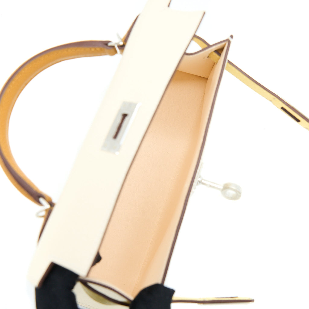 HERMES MINI KELLY II 20CM EPSOM NATA / SESAME / IAUNE POUSSIN SHW