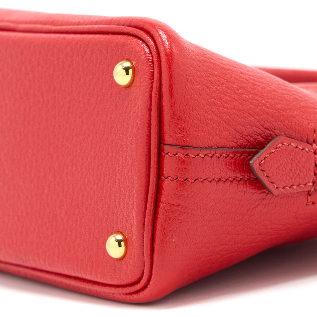 HERMES MINI BOLIDE CHEVRE ROUGE DE COEUR GHW