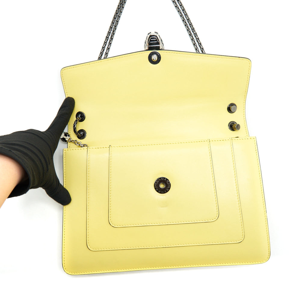 BVLGARI SERPENTI FLAP SHOULDER BAG YELLOW