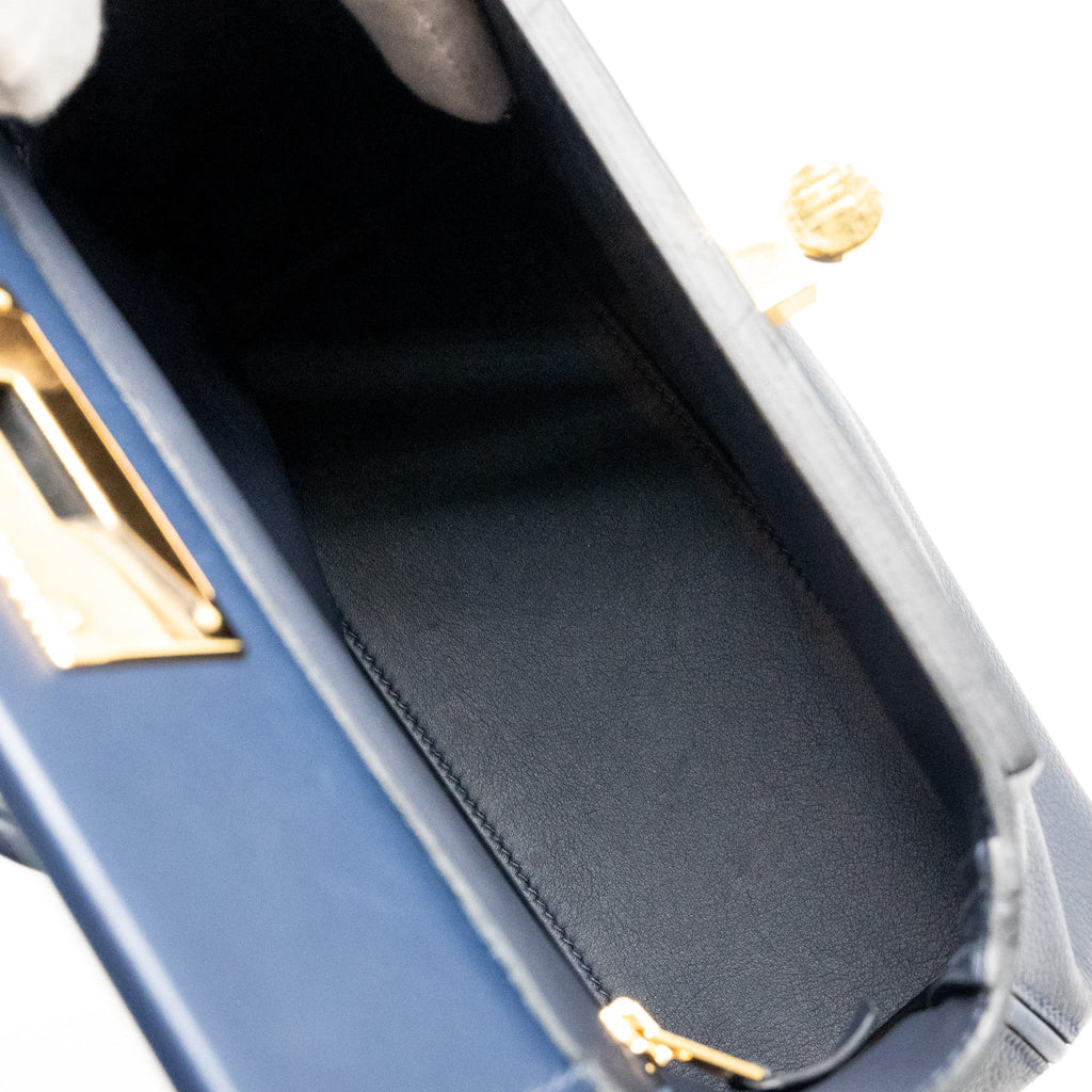 HERMES MINI 2424 24/24-21 BAG EVERCOLOR BLUE NUIT GHW