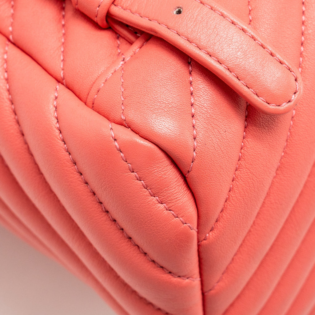 CHANEL SMALL URBAN SPIRIT BACKPACK CHEVRON CALFSKIN PINK SHW