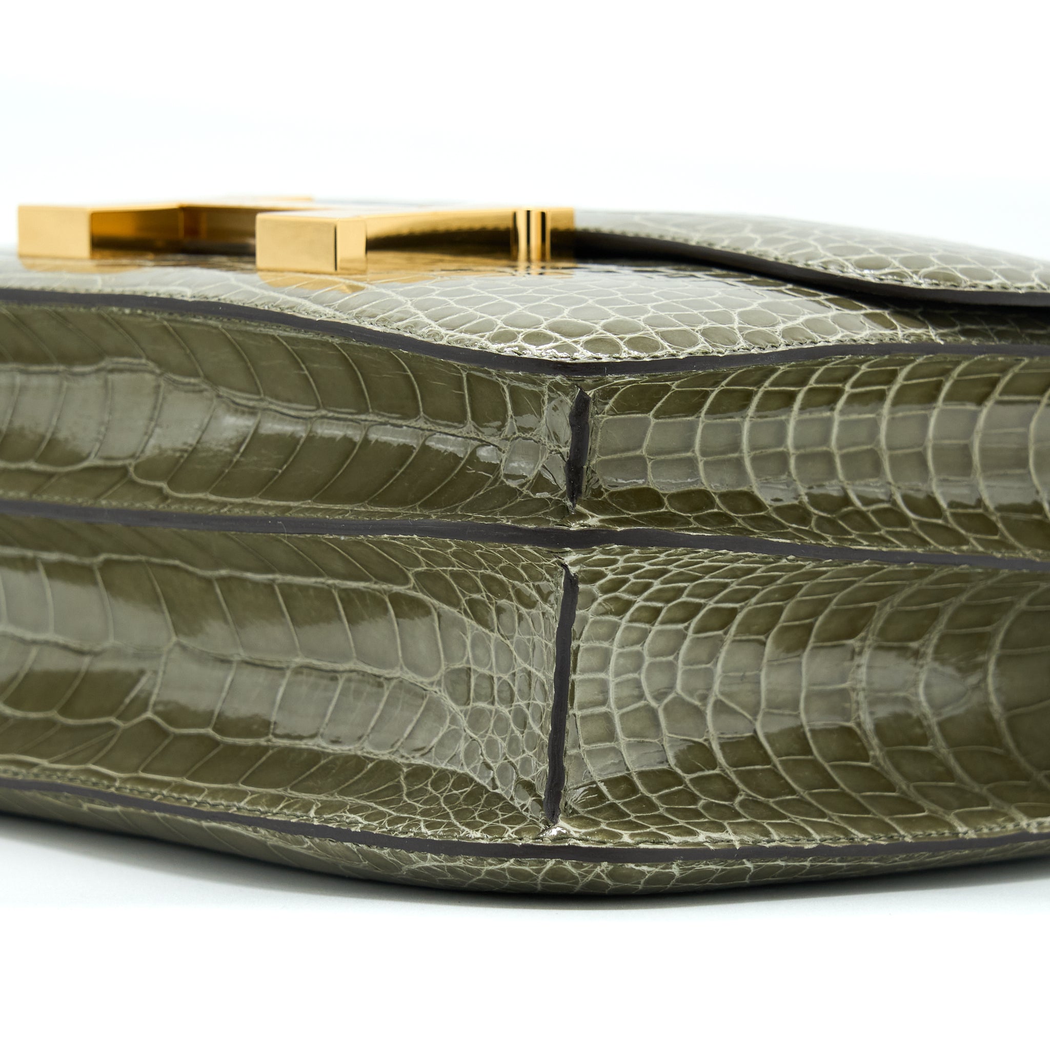 HERMES CONSTANCE 24 ALLIGATOR 81 GRIS TOURTERELLE GHW