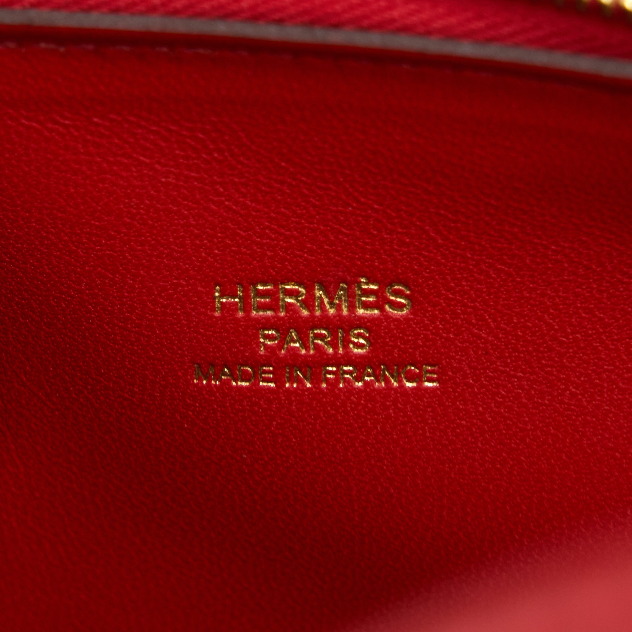 HERMES MINI BOLIDE CHEVRE ROUGE DE COEUR GHW