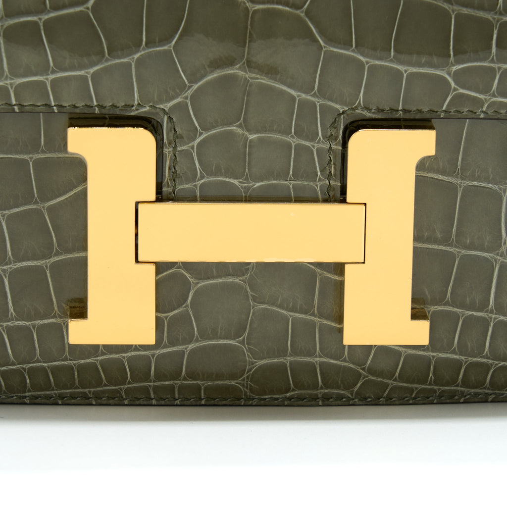 HERMES CONSTANCE 24 ALLIGATOR 81 GRIS TOURTERELLE GHW