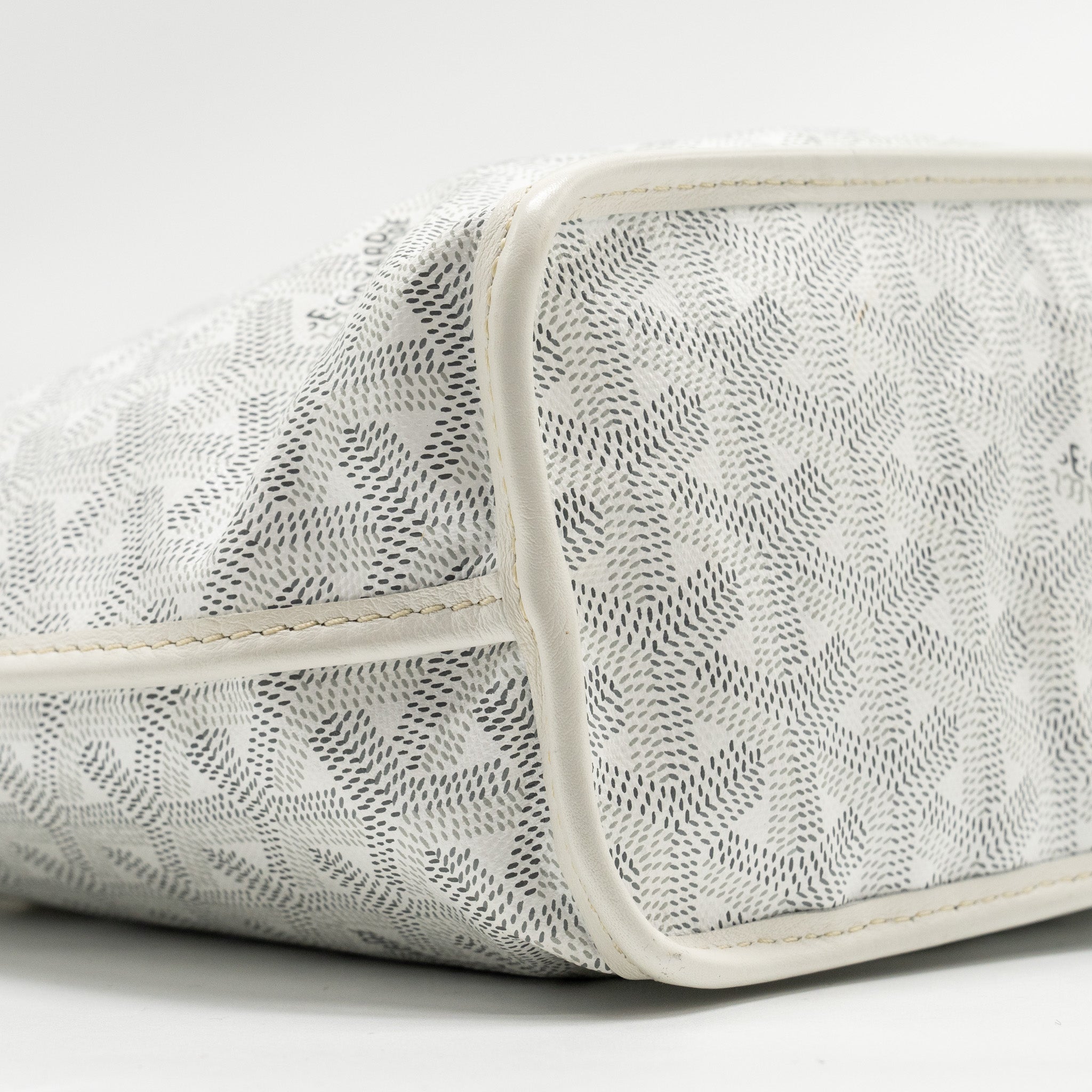 GOYARD MINI ANJOU TOTE BAG HEART GOYARDLINE CANVAS/LEATHER WHITE SHW