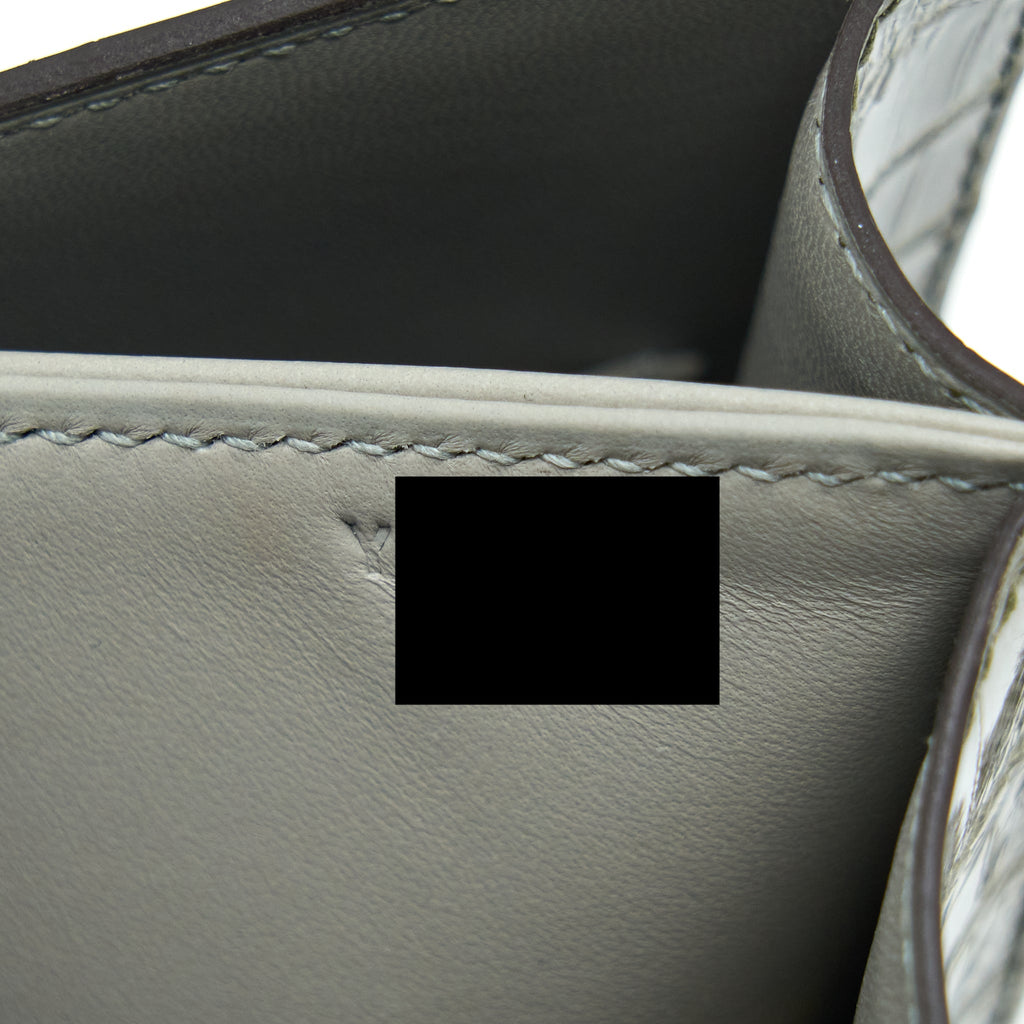HERMES CONSTANCE 24 ALLIGATOR 81 GRIS TOURTERELLE GHW