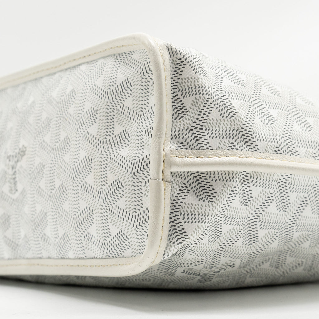 GOYARD MINI ANJOU TOTE BAG HEART GOYARDLINE CANVAS/LEATHER WHITE SHW