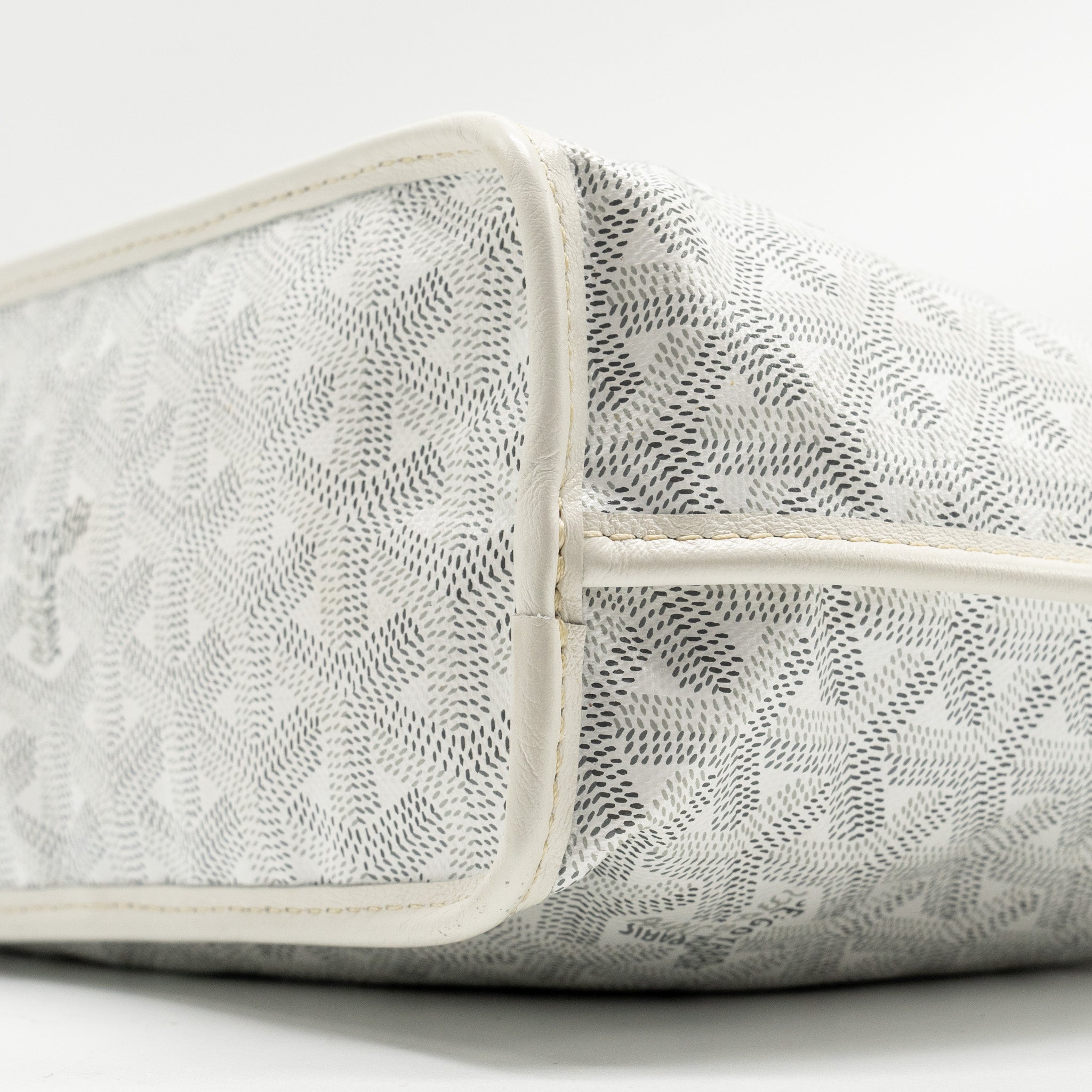 GOYARD MINI ANJOU TOTE BAG HEART GOYARDLINE CANVAS/LEATHER WHITE SHW