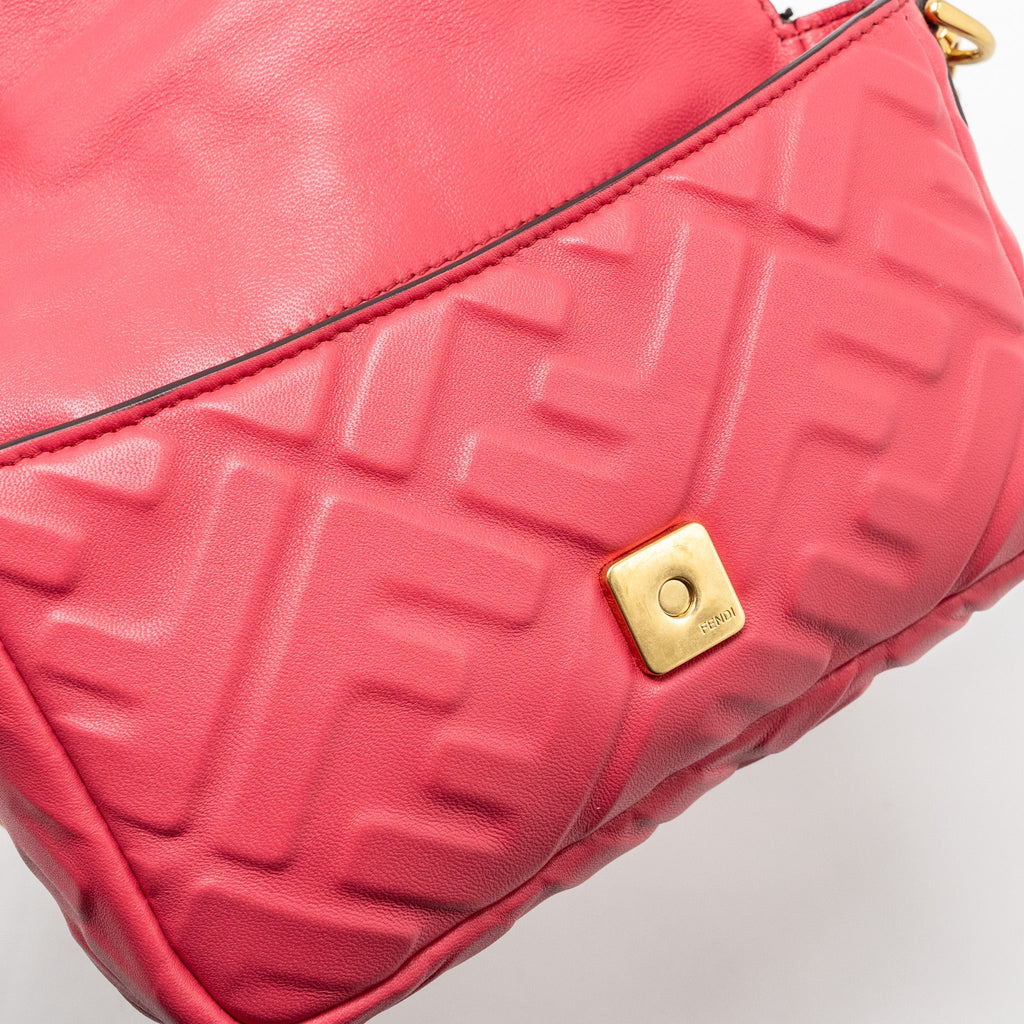 FENDI MINI BAGUETTE BAG NAPPA LAMBSKIN PINK GHW