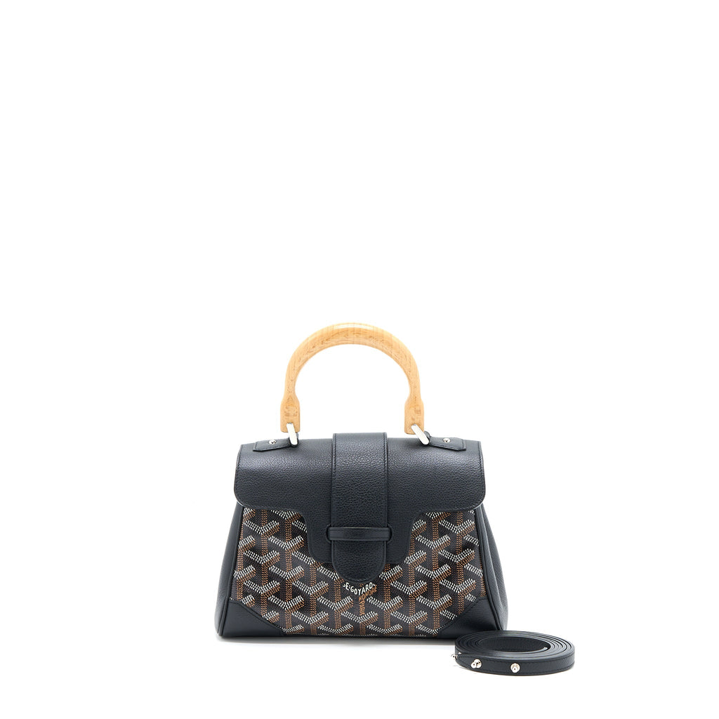 GOYARD MINI SAIGON SOUPLE BAG CANVAS/CALFSKIN BLACK SHW