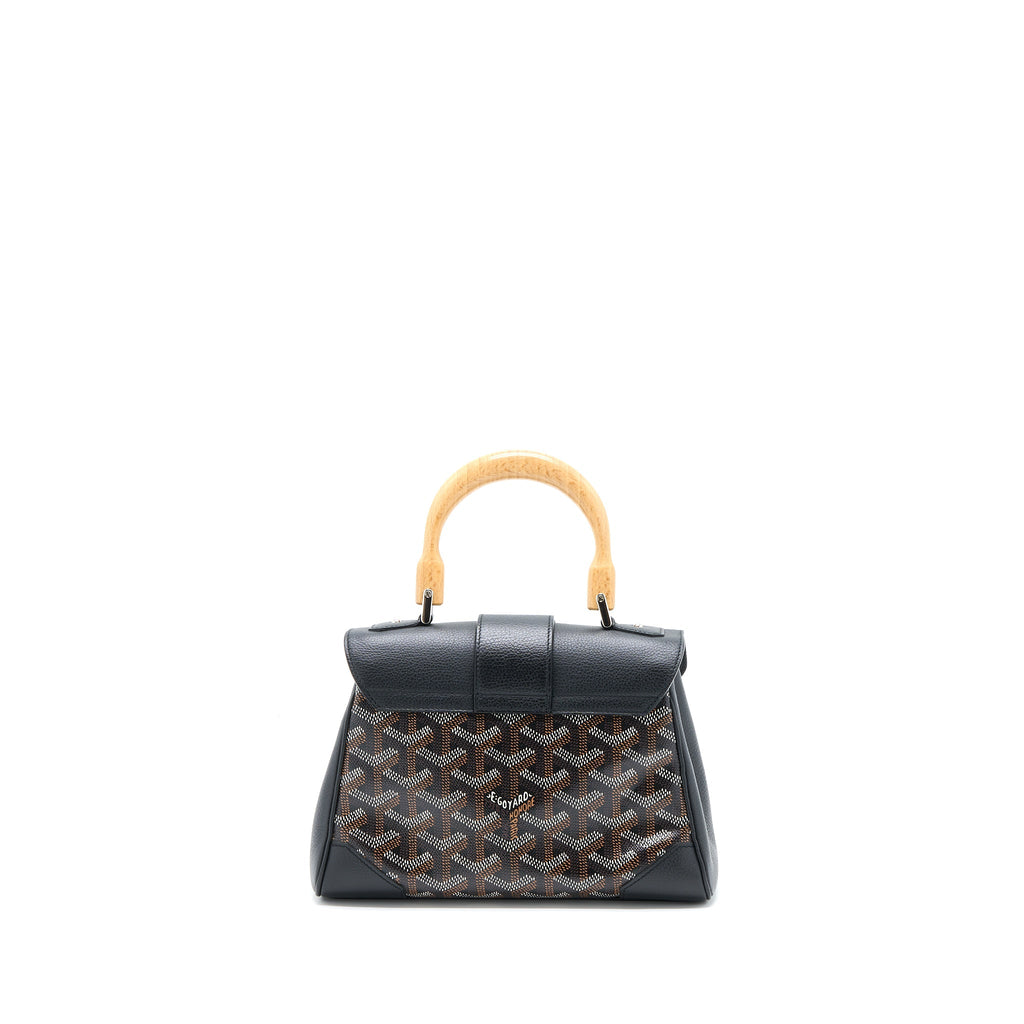 GOYARD MINI SAIGON SOUPLE BAG CANVAS/CALFSKIN BLACK SHW