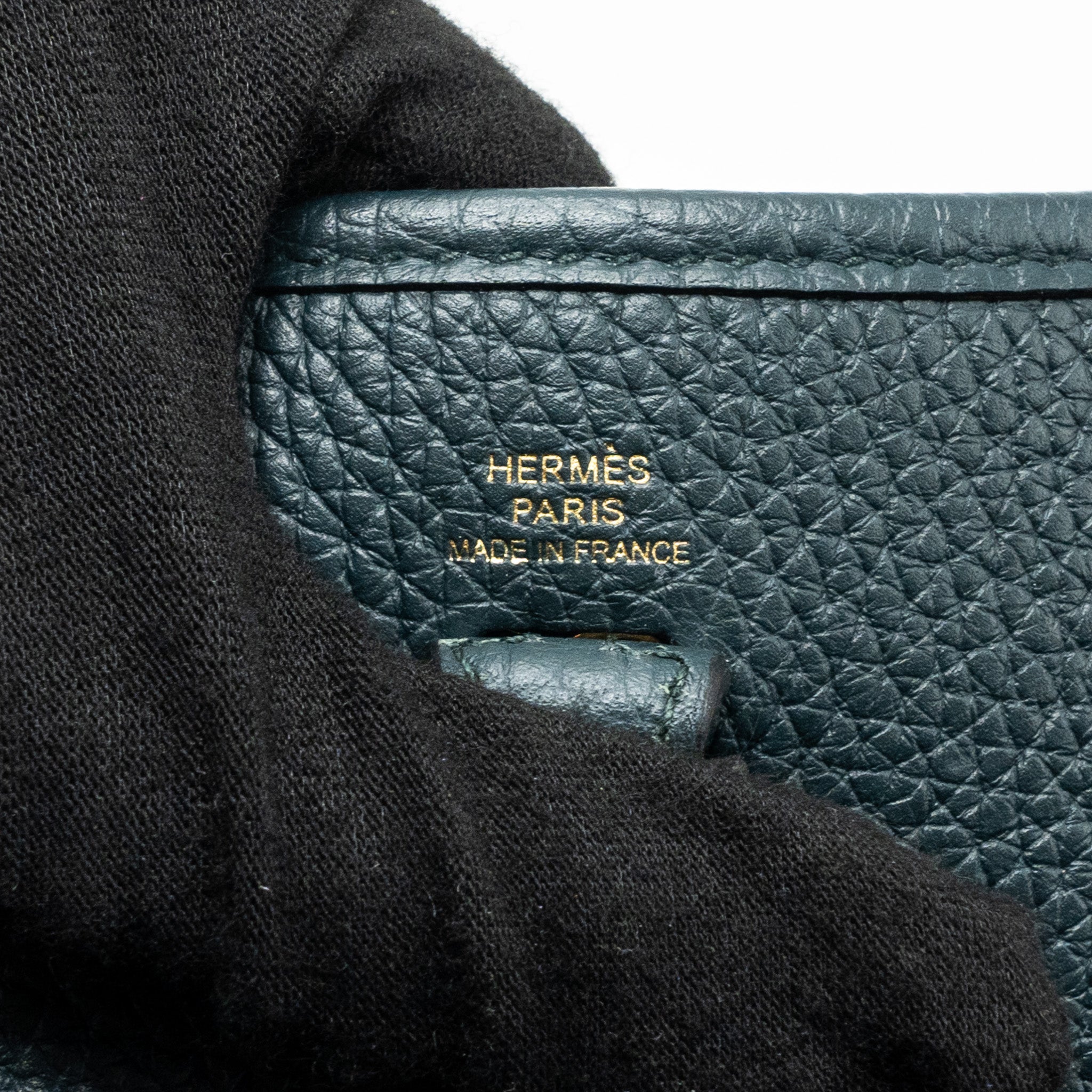 HERMES MINI EVELYNE CLEMENCE VERT CYPRES GHW