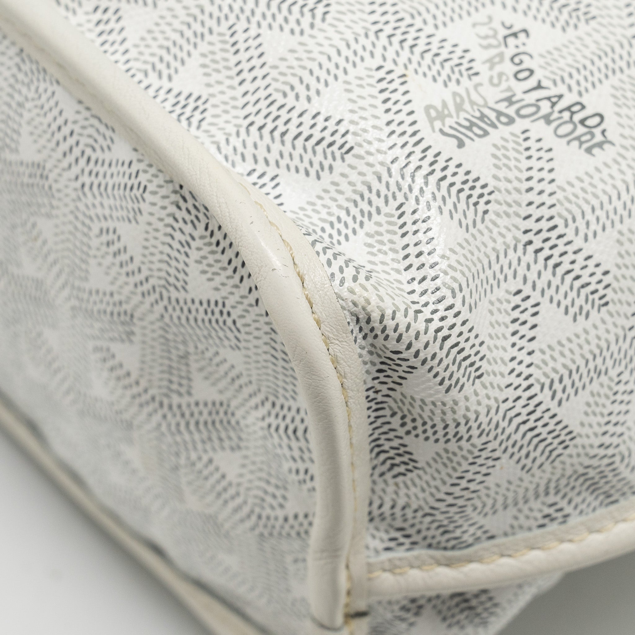 GOYARD MINI ANJOU TOTE BAG HEART GOYARDLINE CANVAS/LEATHER WHITE SHW
