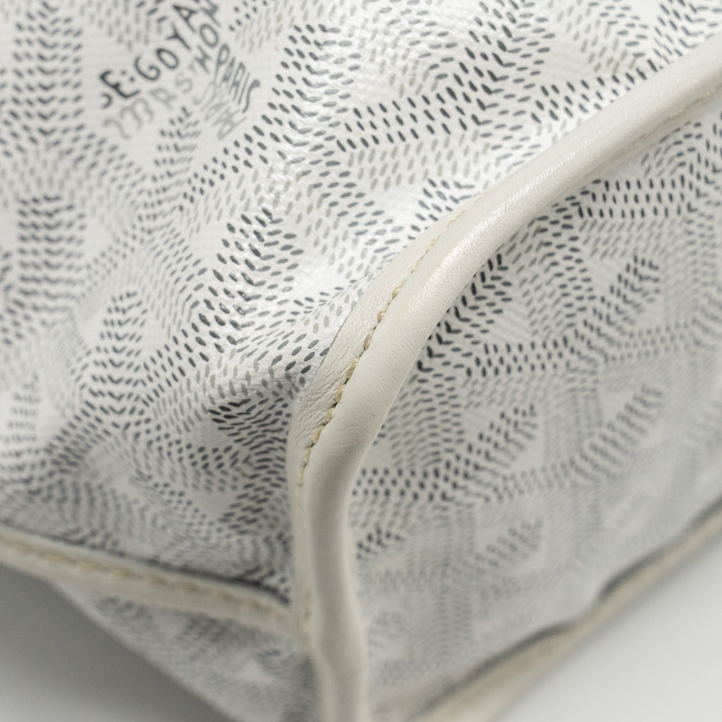 GOYARD MINI ANJOU TOTE BAG HEART GOYARDLINE CANVAS/LEATHER WHITE SHW