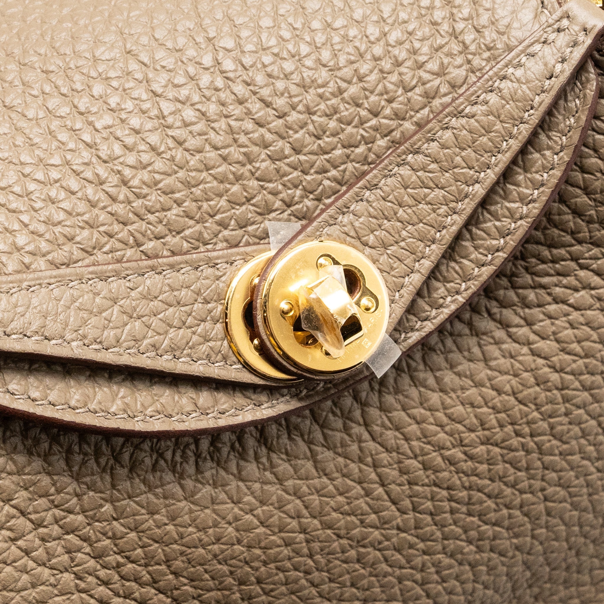 HERMES MINI LINDY CLEMENCE ETOUPE WITH CHAI-NATA-BLUE BRUME STRAP GHW