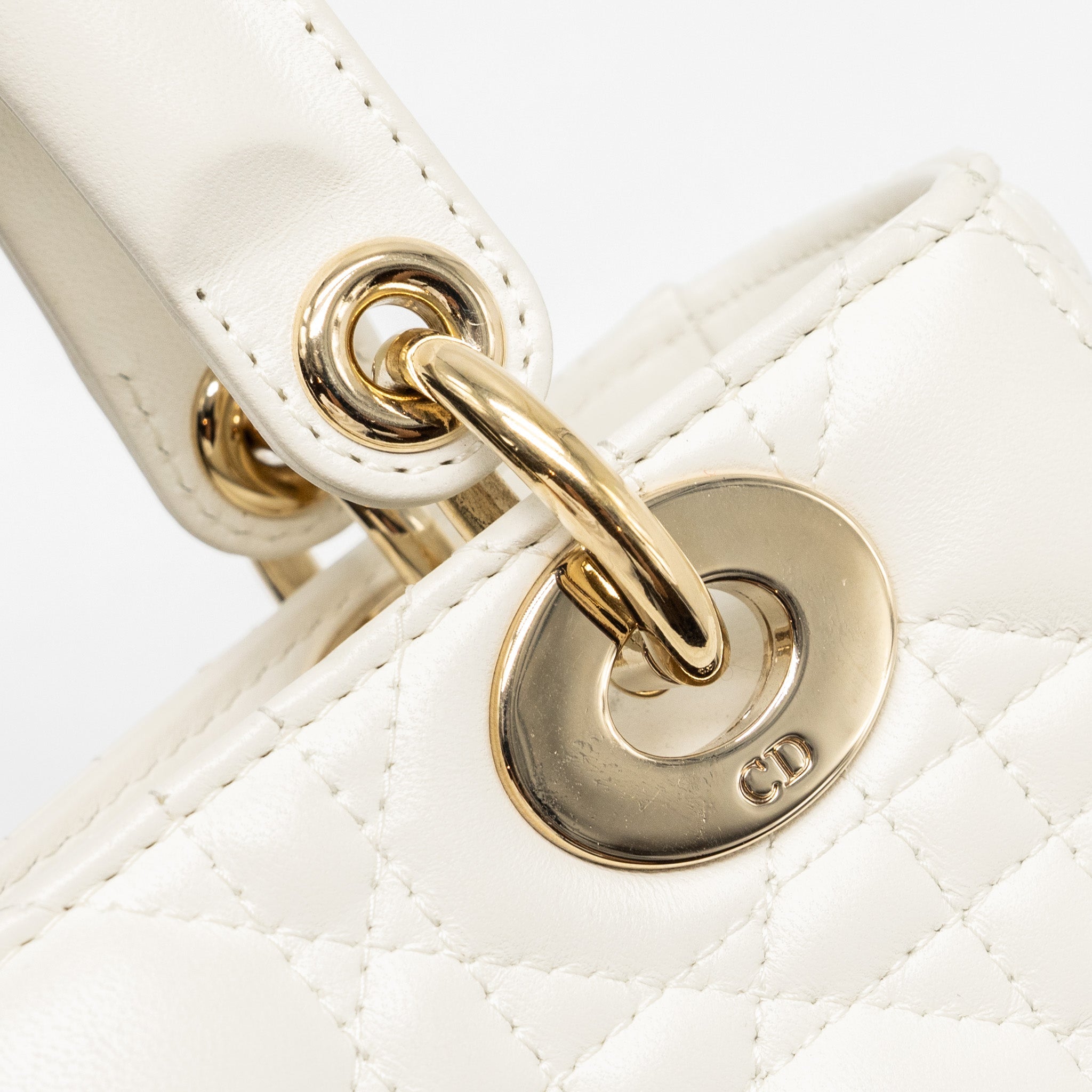 DIOR SMALL LADY MY ABCDIOR LAMBSKIN WHITE LGHW