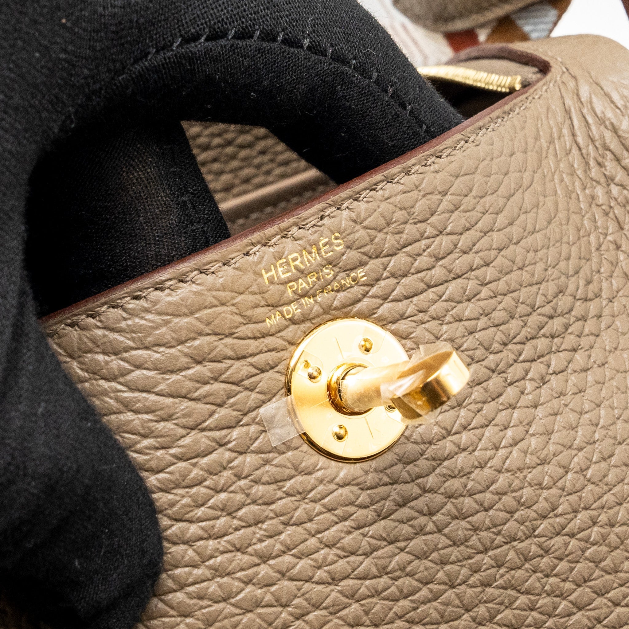 HERMES MINI LINDY CLEMENCE ETOUPE WITH CHAI-NATA-BLUE BRUME STRAP GHW