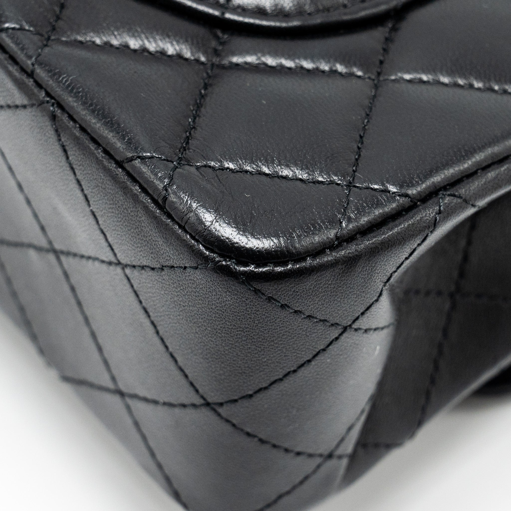CHANEL SMALL CLASSIC DOUBLE FLAP BAG LAMBSKIN BLACK GHW