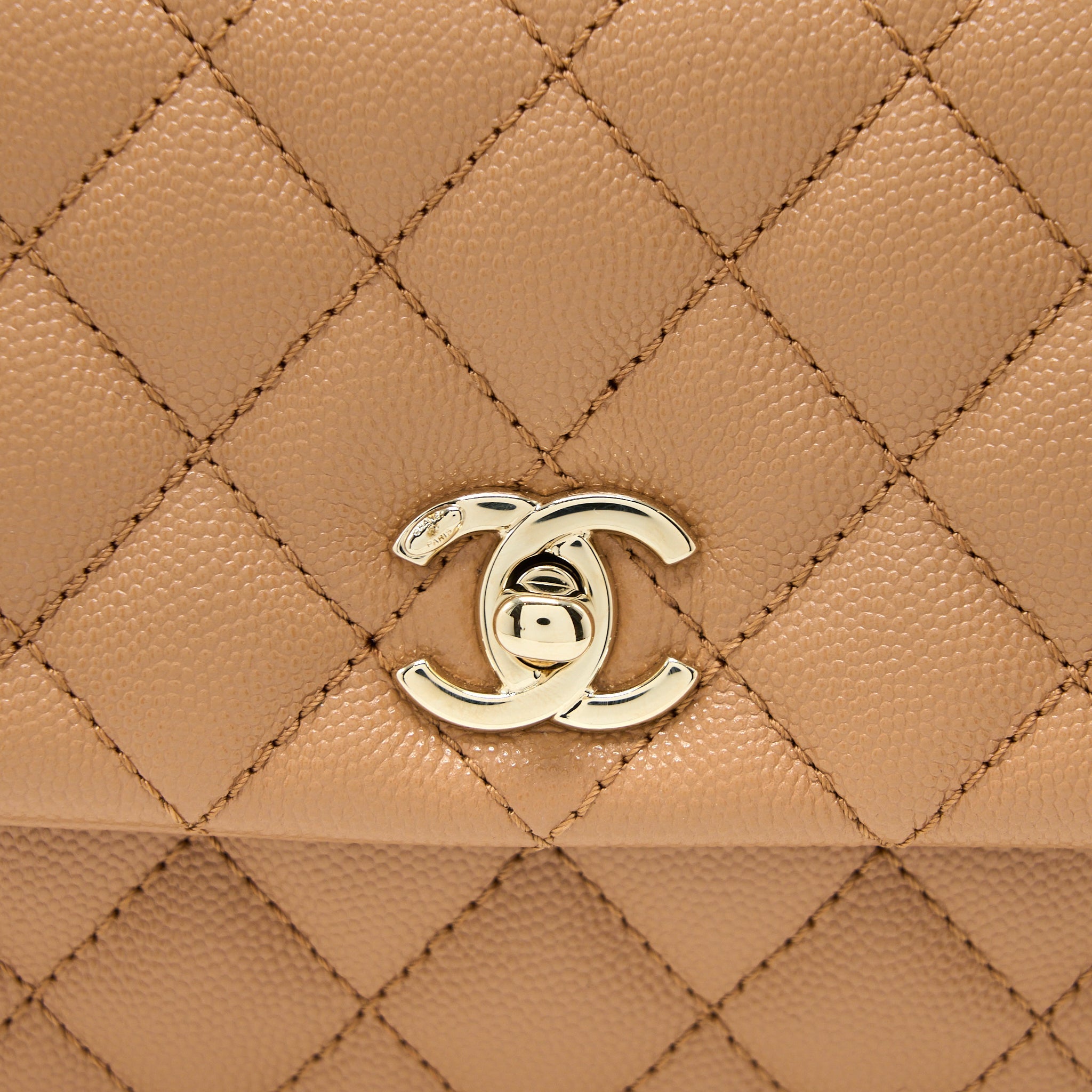 CHANEL SMALL COCO HANDLE CAVIAR BROWN GHW