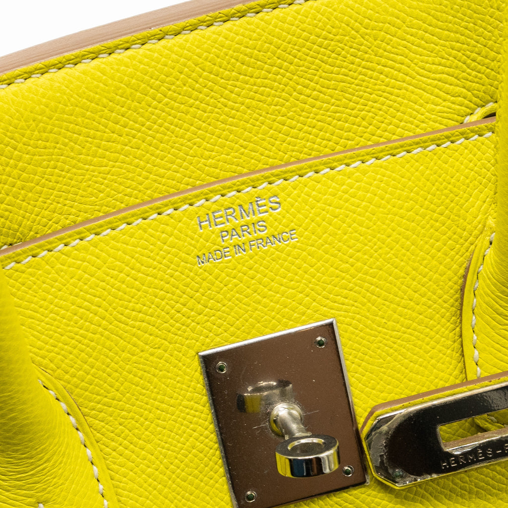 HERMES BIRKIN 35 EPSOM LIME / GRIS PERLE SHW