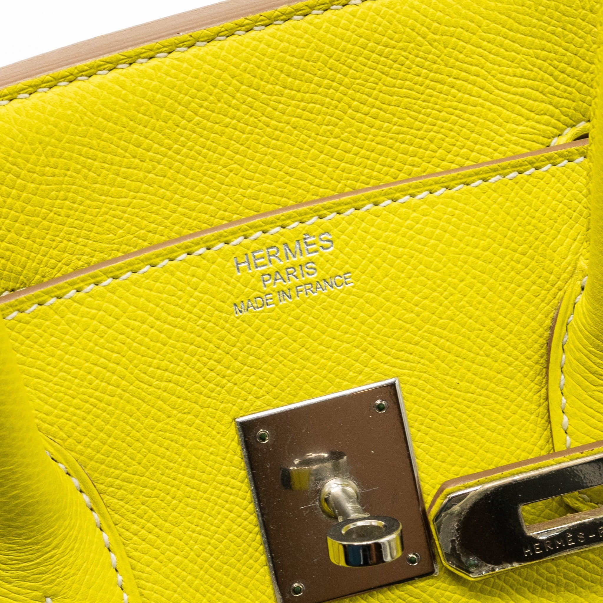 HERMES BIRKIN 35 EPSOM LIME / GRIS PERLE SHW