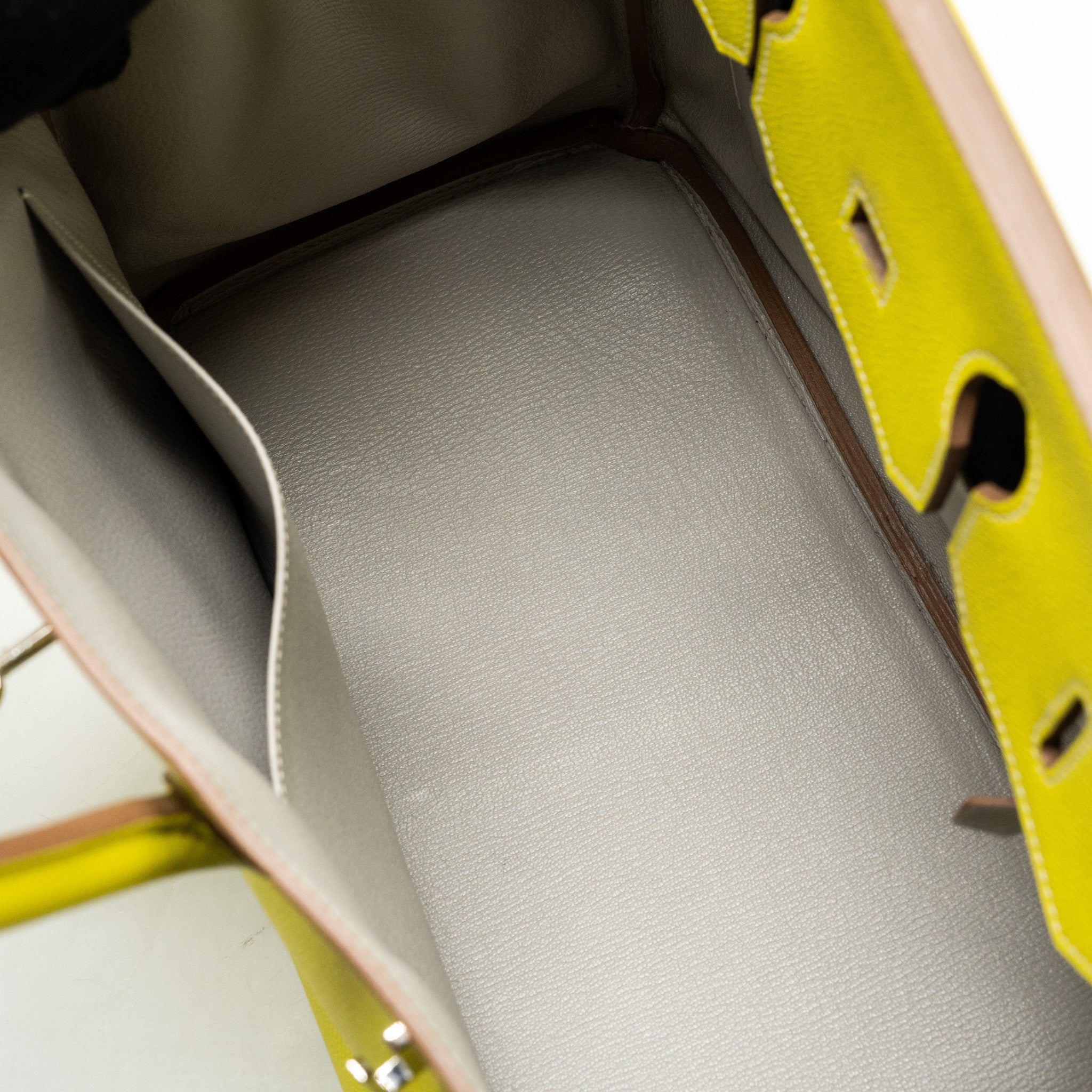 HERMES BIRKIN 35 EPSOM LIME / GRIS PERLE SHW