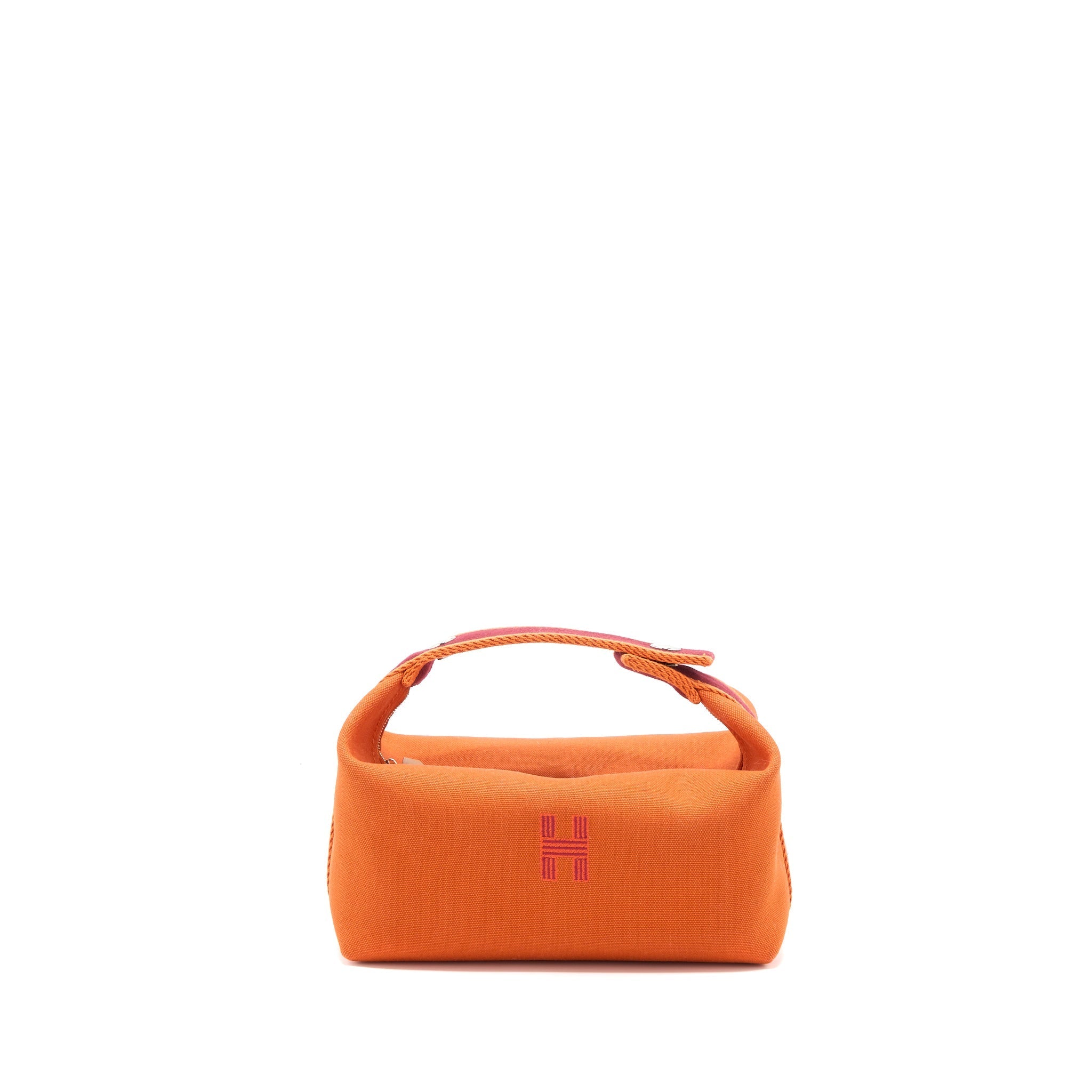 HERMES BRIDE-A-BRAC TRAVEL CASE, SMALL MODEL CANVAS ORANGE FEU SHW