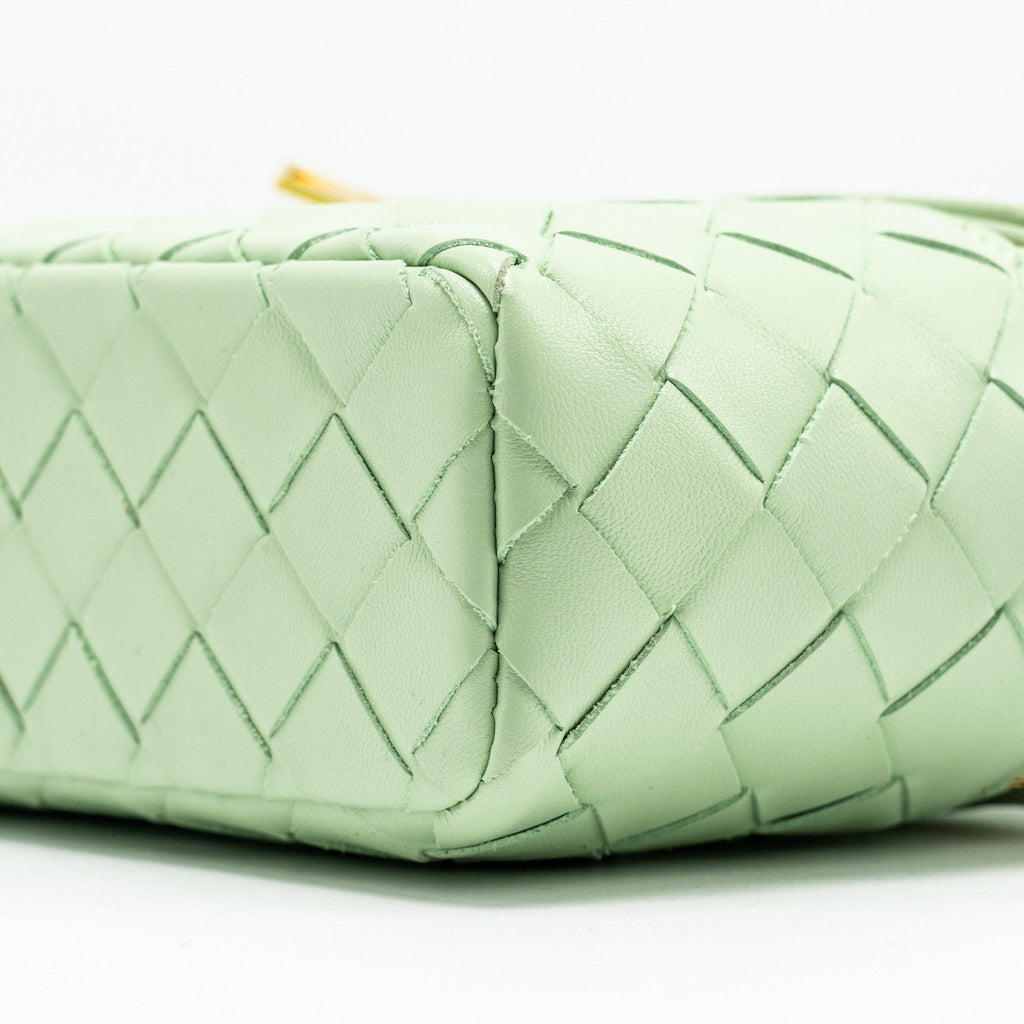 BOTTEGA VENETA BANG BANG VANITY CASE CALFSKIN LIGHT GREEN GHW