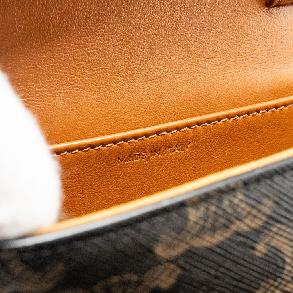 CELINE MINI CLAUD BAG TRIOMPHE CANVAS / CALFSKIN TAN GHW