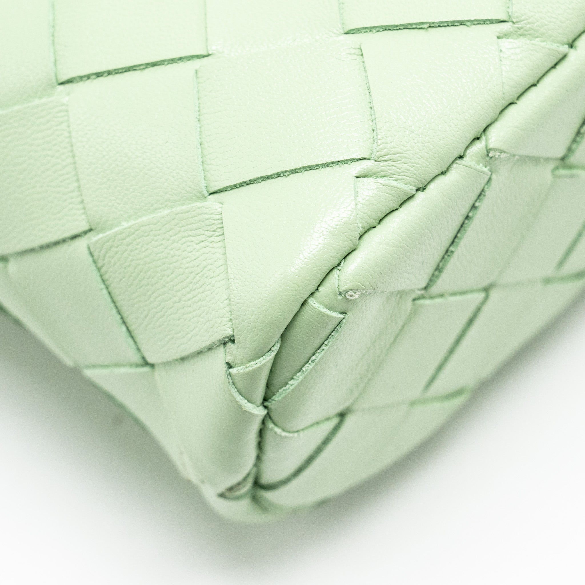 BOTTEGA VENETA BANG BANG VANITY CASE CALFSKIN LIGHT GREEN GHW