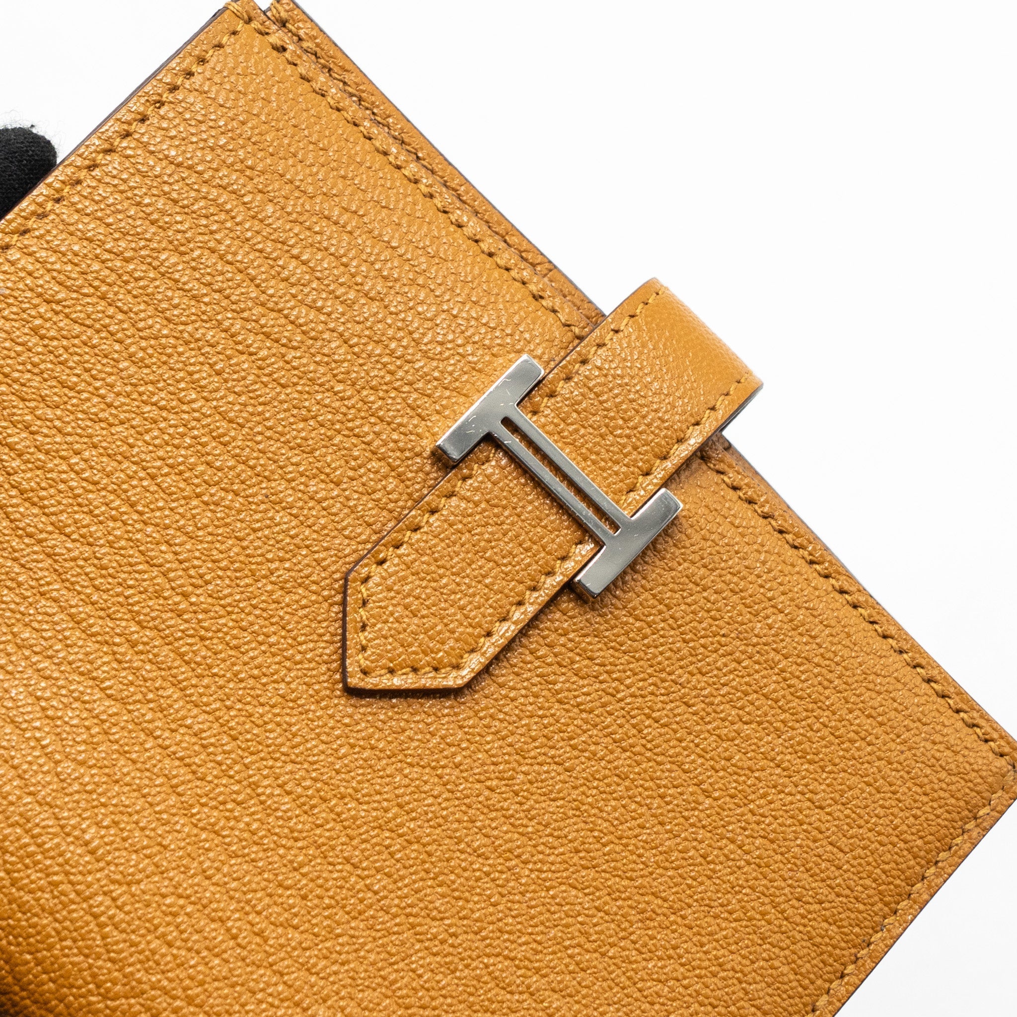 HERMES BEARN COMPACT WALLET CHEVRE MYSORE CARAMEL SHW
