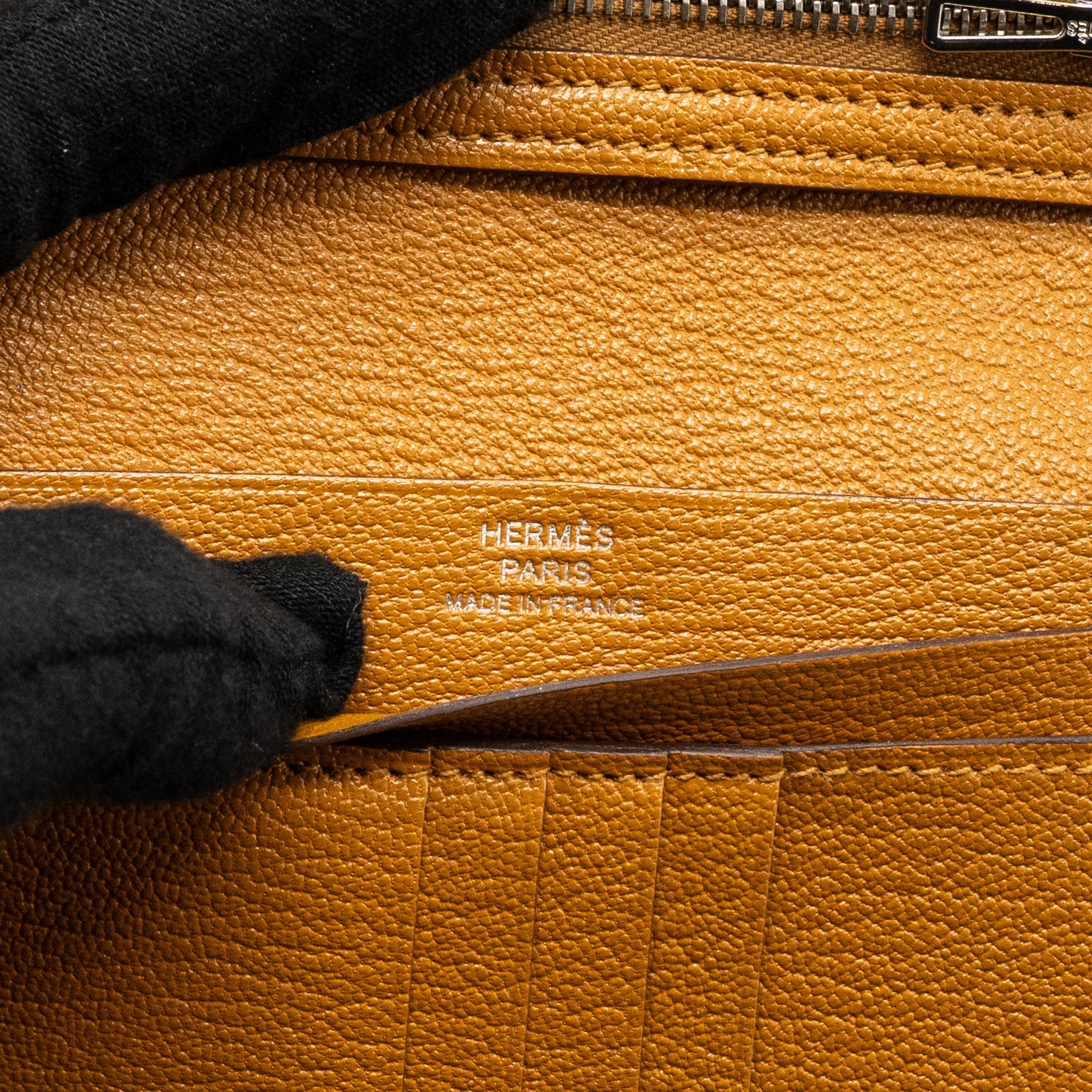 HERMES BEARN COMPACT WALLET CHEVRE MYSORE CARAMEL SHW