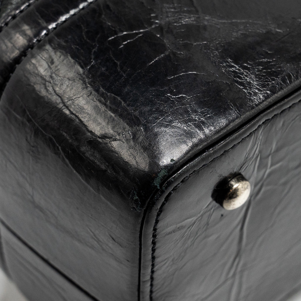 CHANEL LARGE QUILTED SHOULDER BAG CALFSKIN BLACK SHW