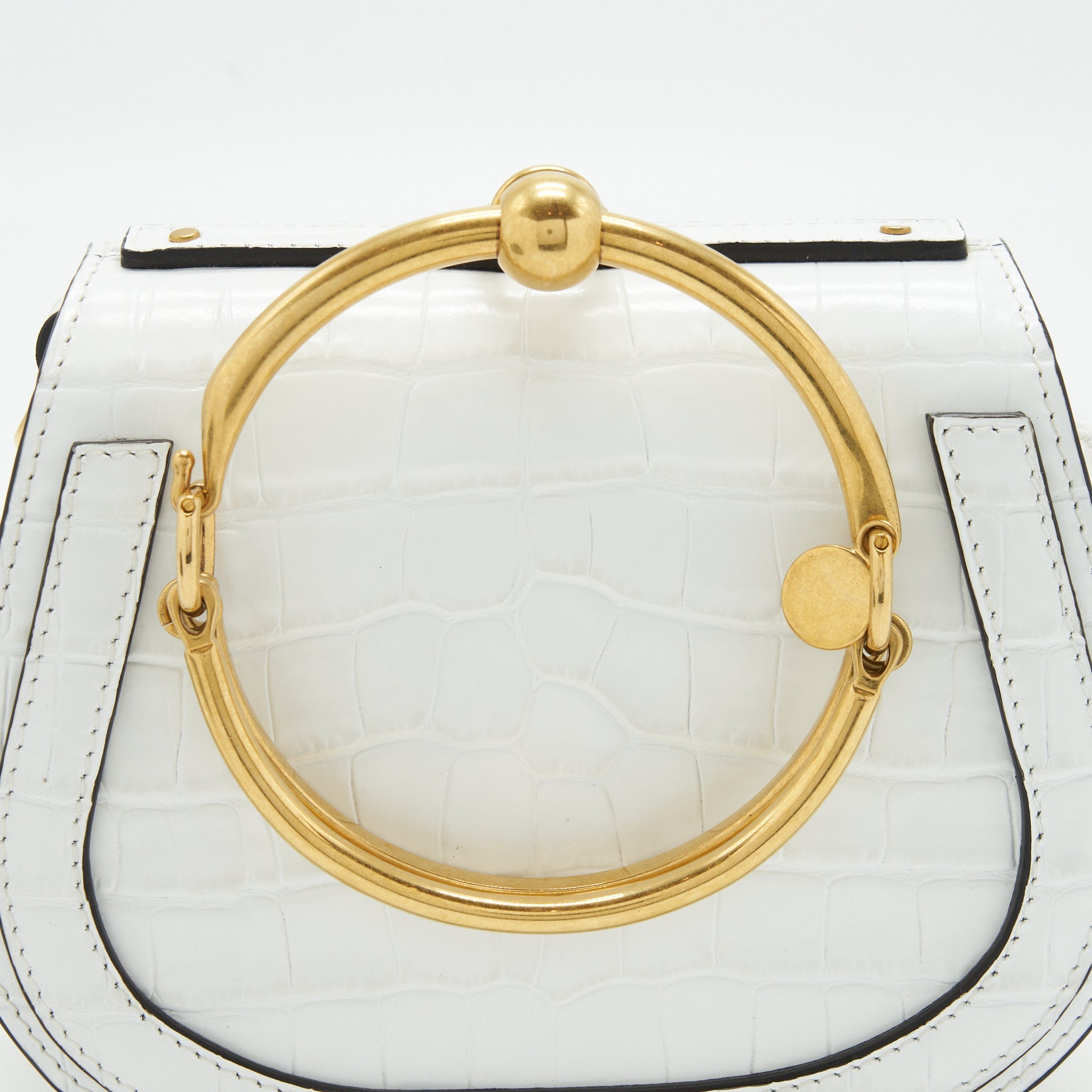 CHLOE NILE SHOULDER BAG WHITE GHW