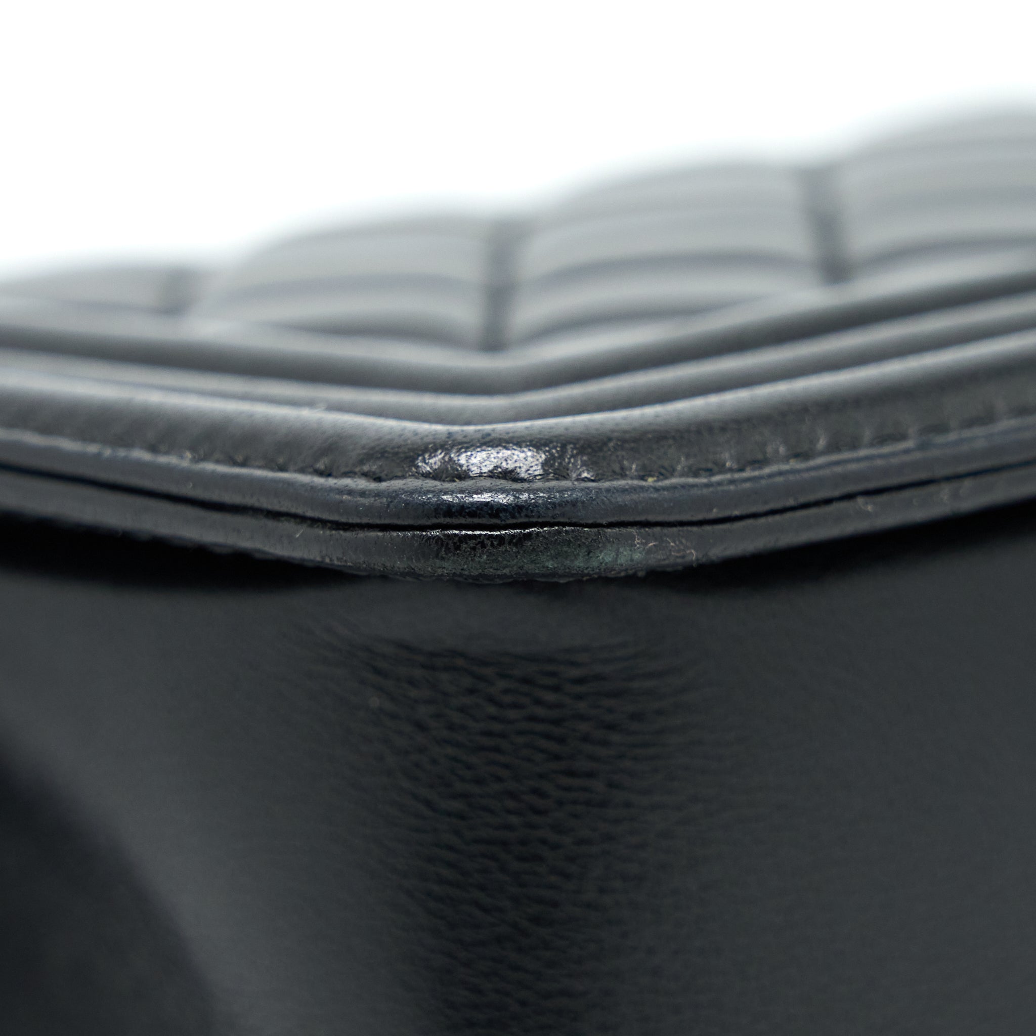 CHANEL MEDIUM BOY BAG LAMBSKIN BLACK RUTHENIUM SHW