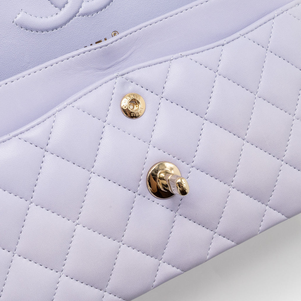 CHANEL SMALL CLASSIC DOUBLE FLAP BAG LAMBSKIN LIGHT PURPLE LGHW(MICROCHIP)