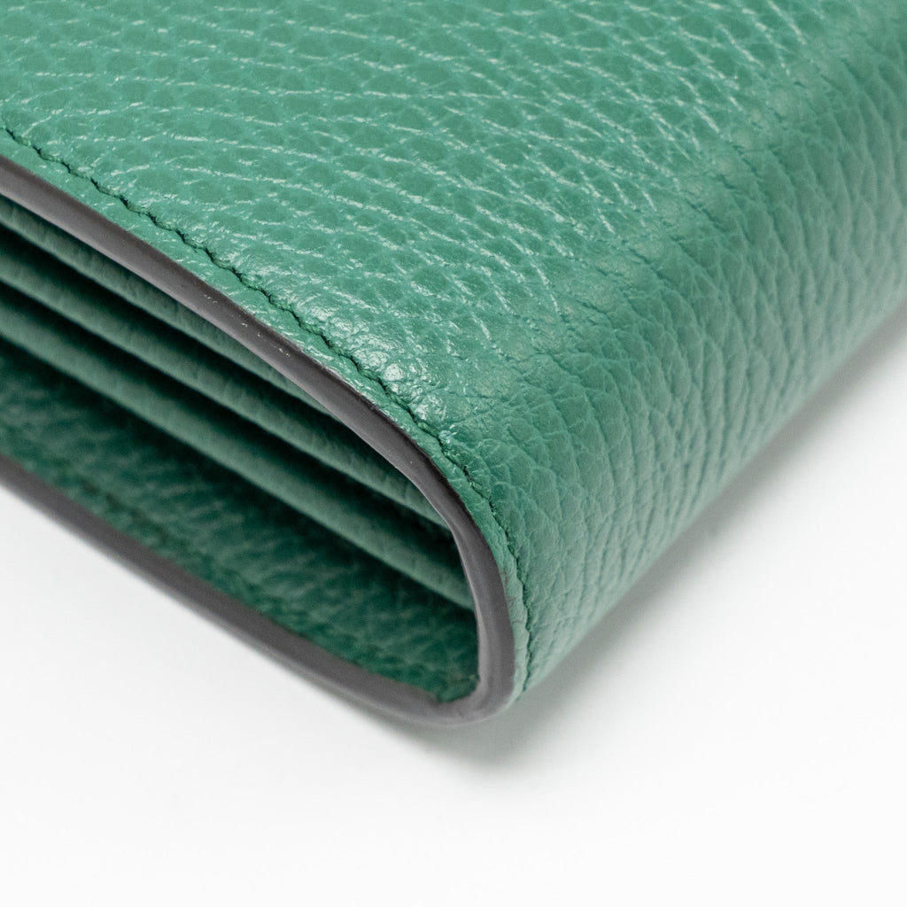 GUCCI MINI DIONYSUS WALLET ON CHAIN CALFSKIN GREEN MULTICOLOUR HARDWARE