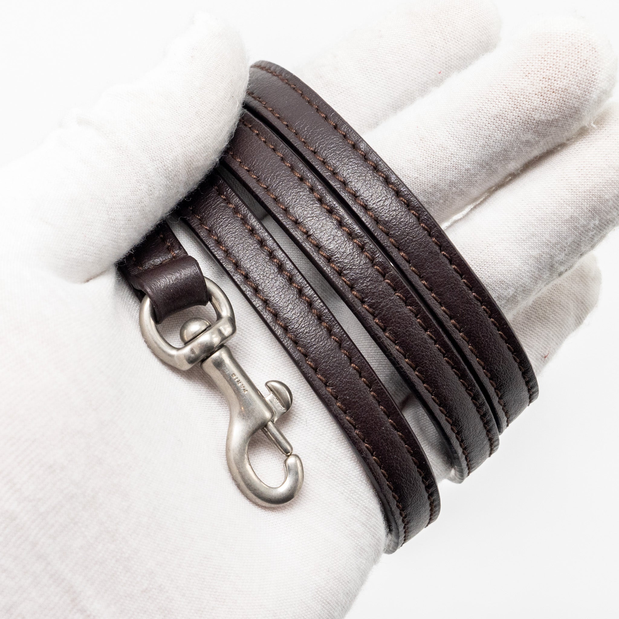 SAINT LAURENT/YSL LOULOU TOY STRAP BAG CALFSKIN BROWN SHW