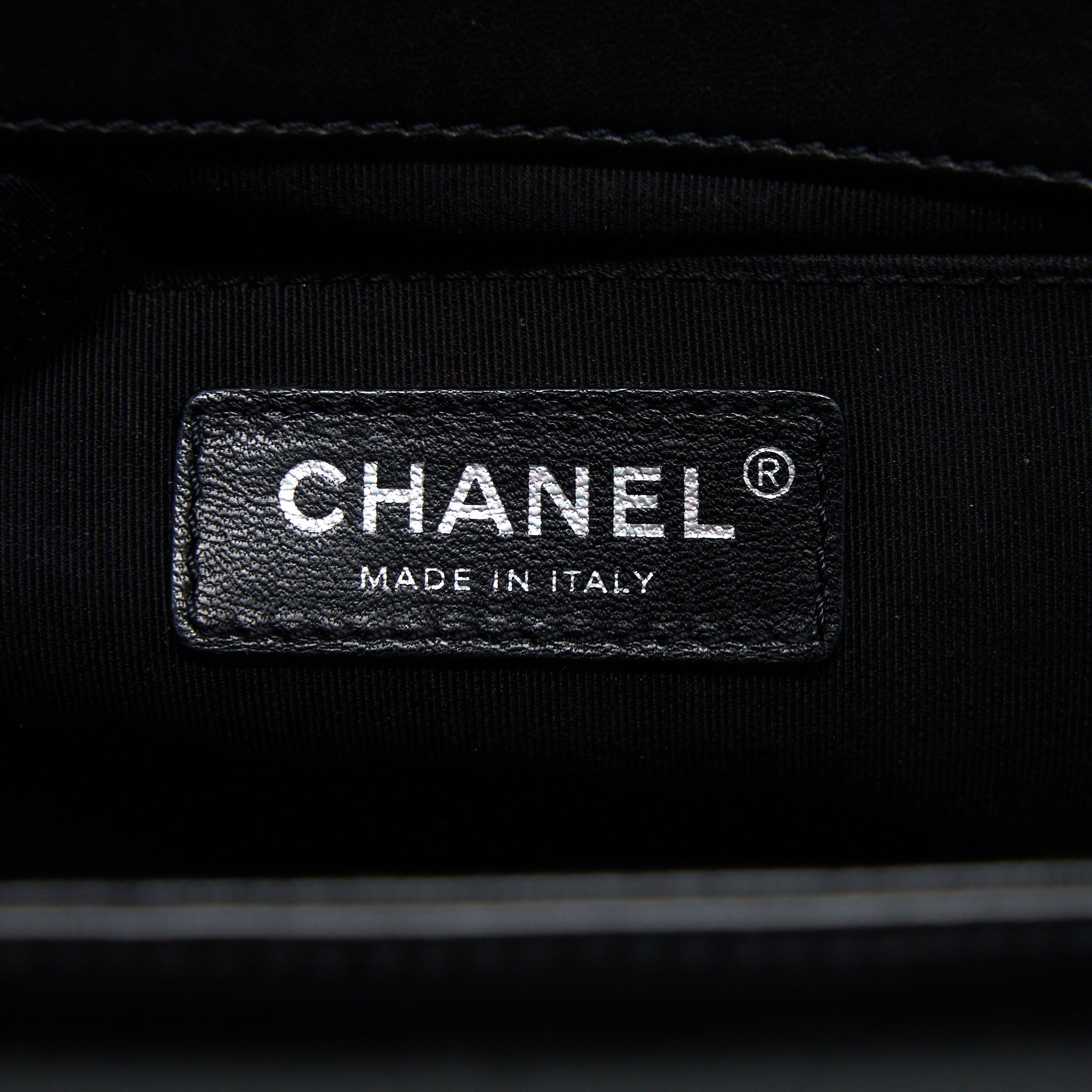 CHANEL MEDIUM BOY BAG LAMBSKIN BLACK RUTHENIUM SHW