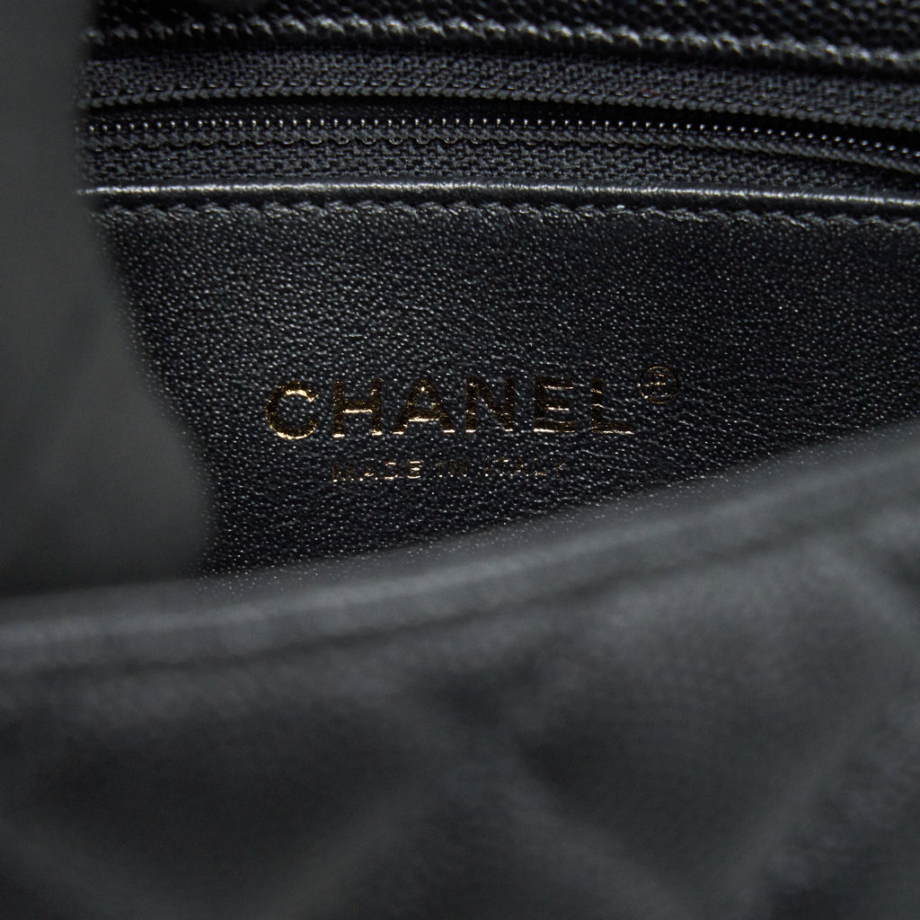 CHANEL MINI COCO HANDLE CAVIAR LEATHER WITH PYTHON HANDLE BLACK GHW