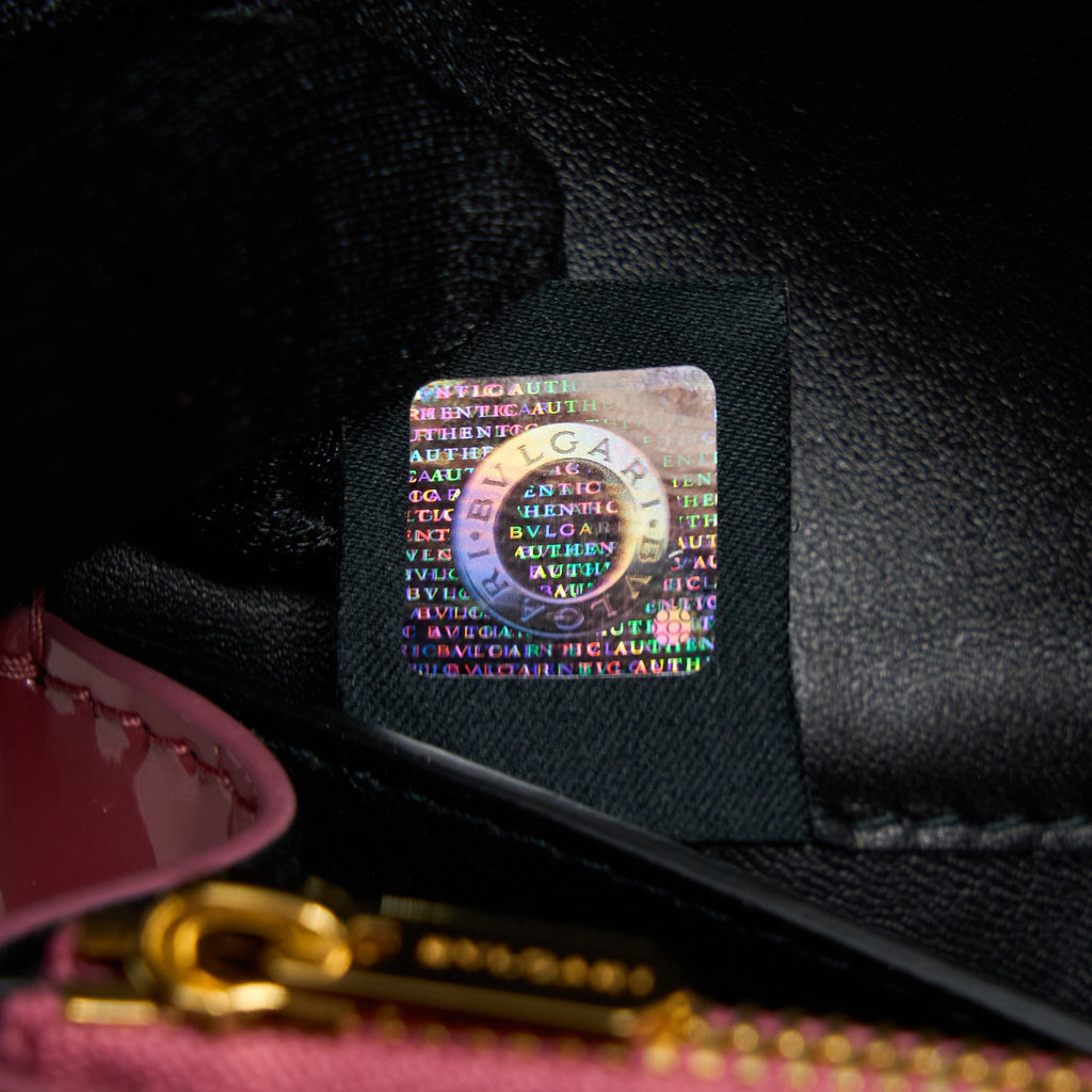 BVLGARI SERPENTI FOREVER CHAIN WALLET PATENT DARK PINK