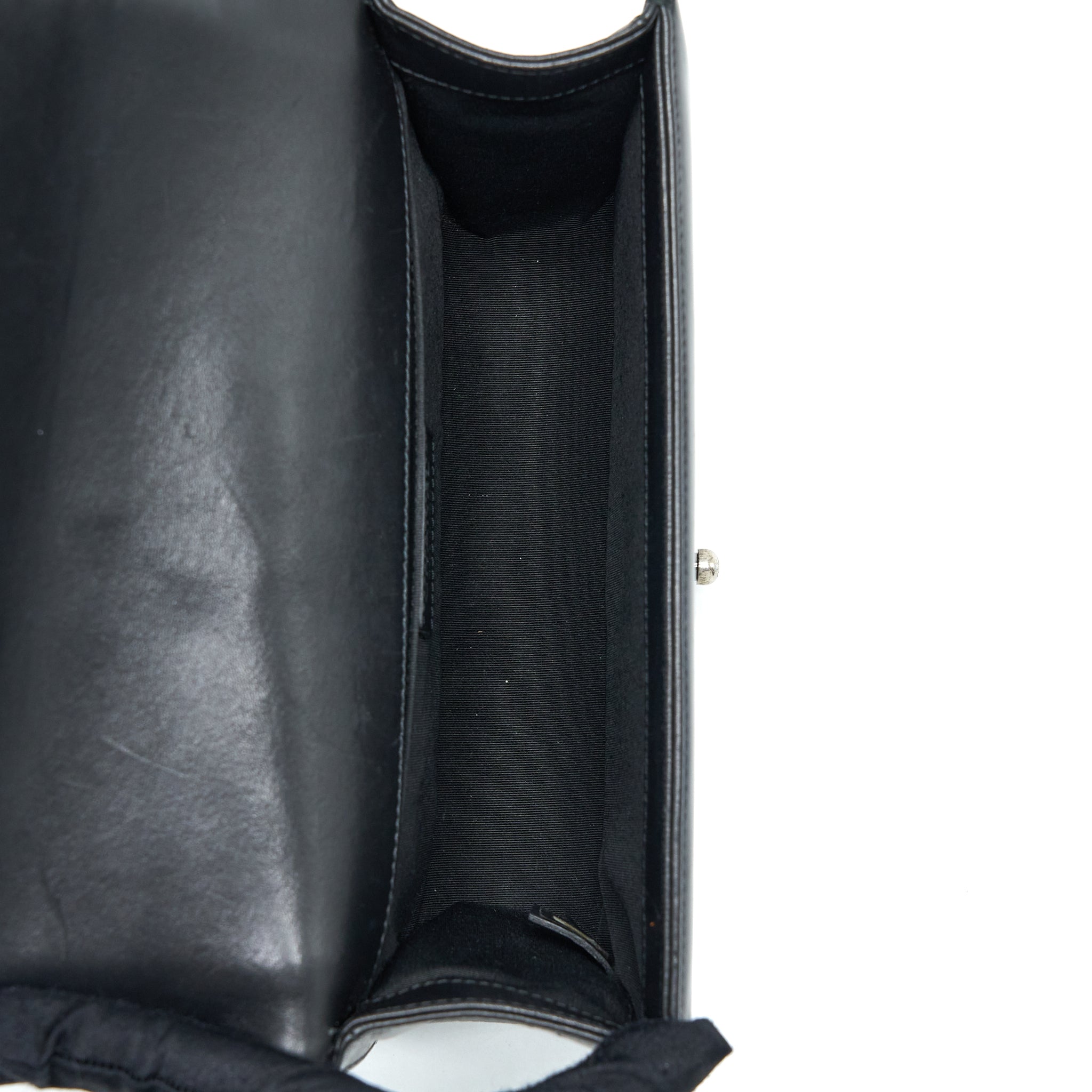 CHANEL MEDIUM BOY BAG LAMBSKIN BLACK RUTHENIUM SHW