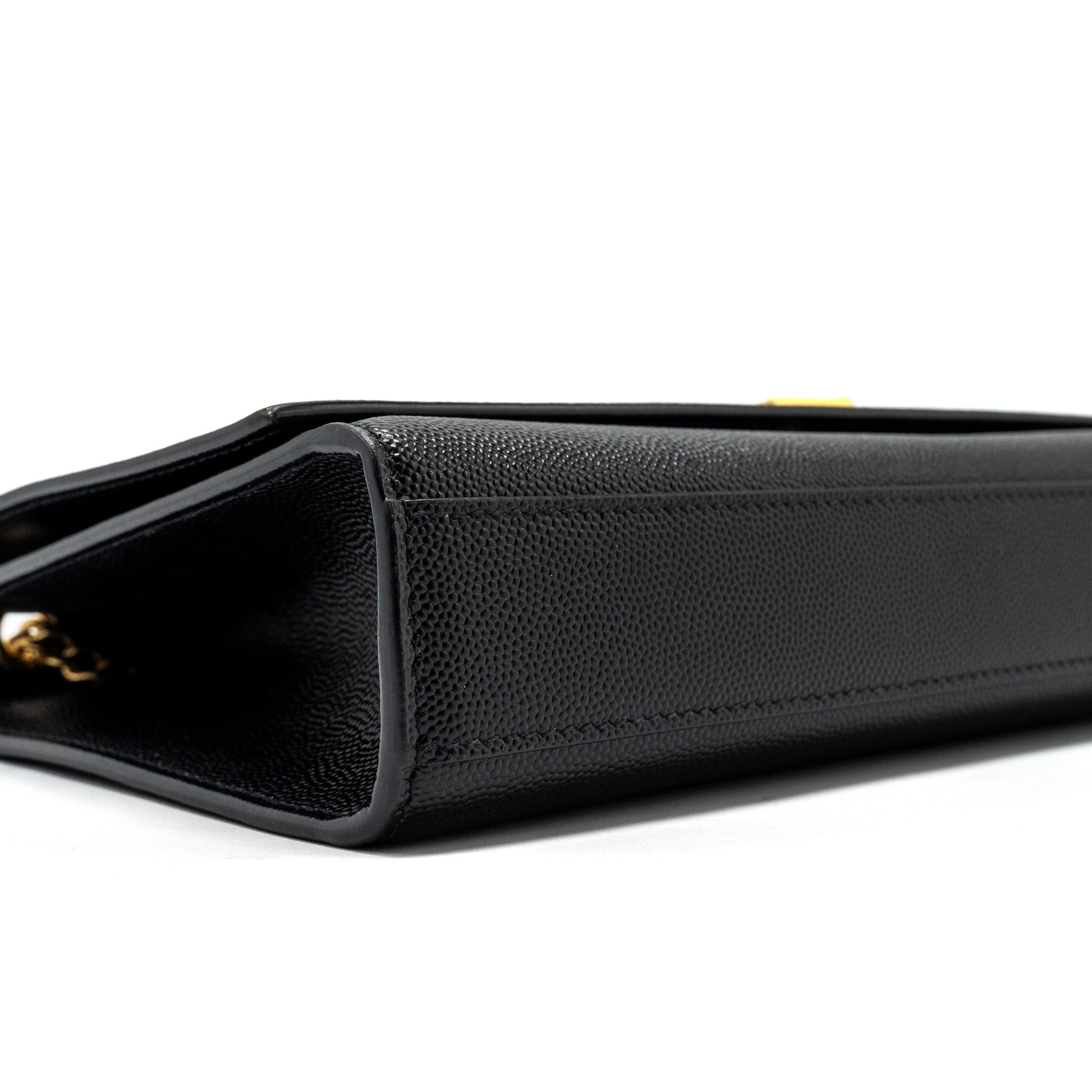 SAINT LAURENT/YSL MEDIUM KATE BAG GRAINED CALFSKIN BLACK GHW