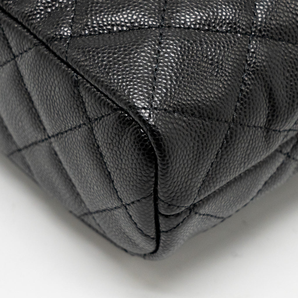 CHANEL QUILTED HOBO BAG CAVIAR BLACK GHW (MICROCHIP)