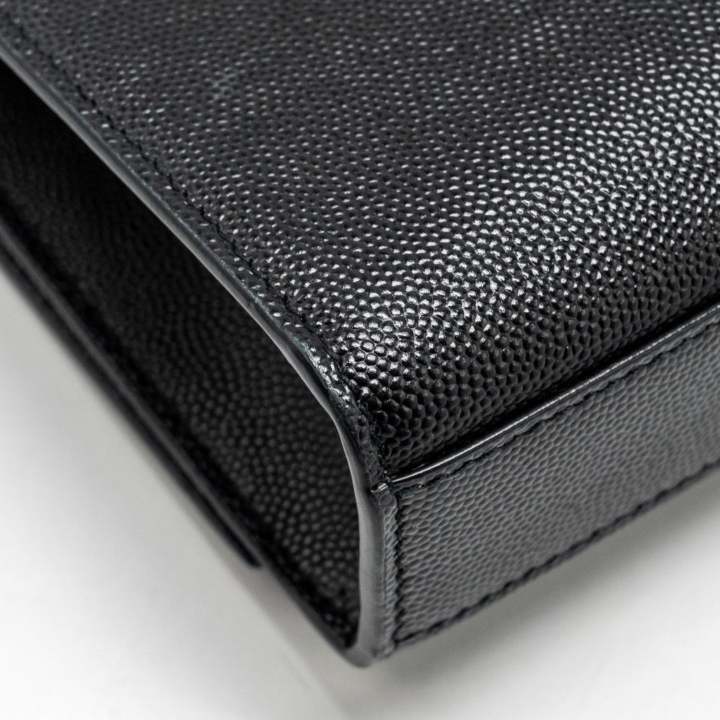 SAINT LAURENT/YSL MEDIUM KATE BAG GRAINED CALFSKIN BLACK GHW
