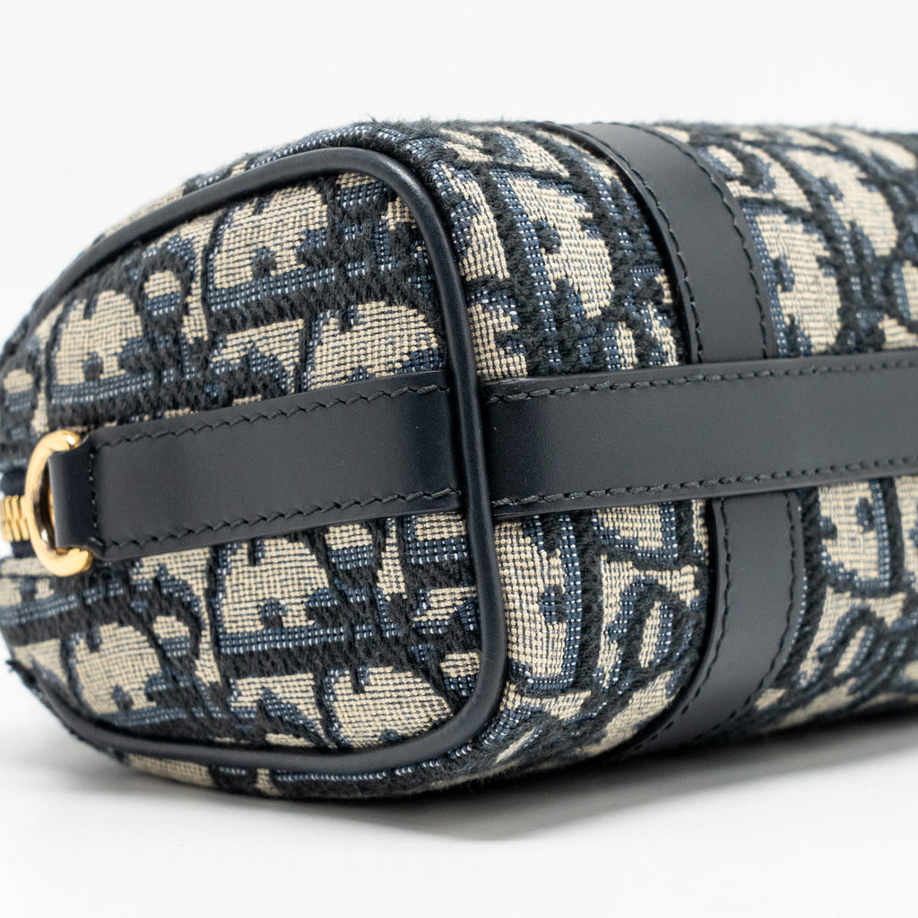 DIOR GROOVE 17 BAG NANO BLUE OBLIQUE CANVAS GHW