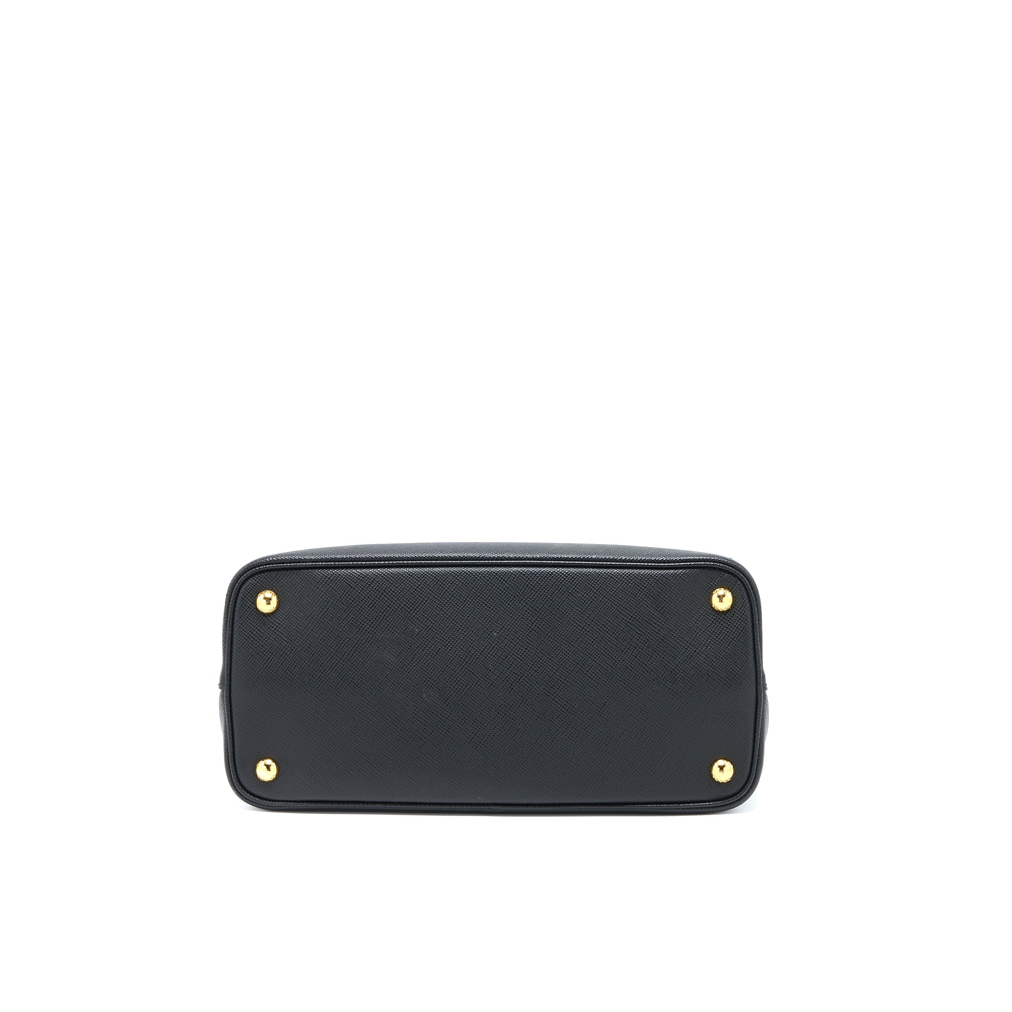 PRADA SAFFIANO DOUBLE BAG CALFSKIN BLACK GHW